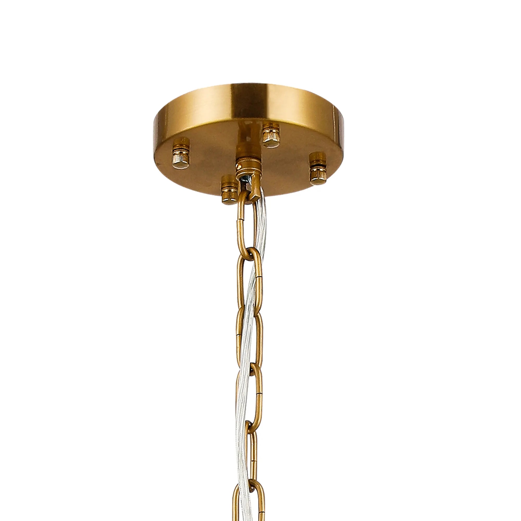 Robin 77cm Pendant & Semi Ceiling 15 Light - Brass & Clear Glass Rods
