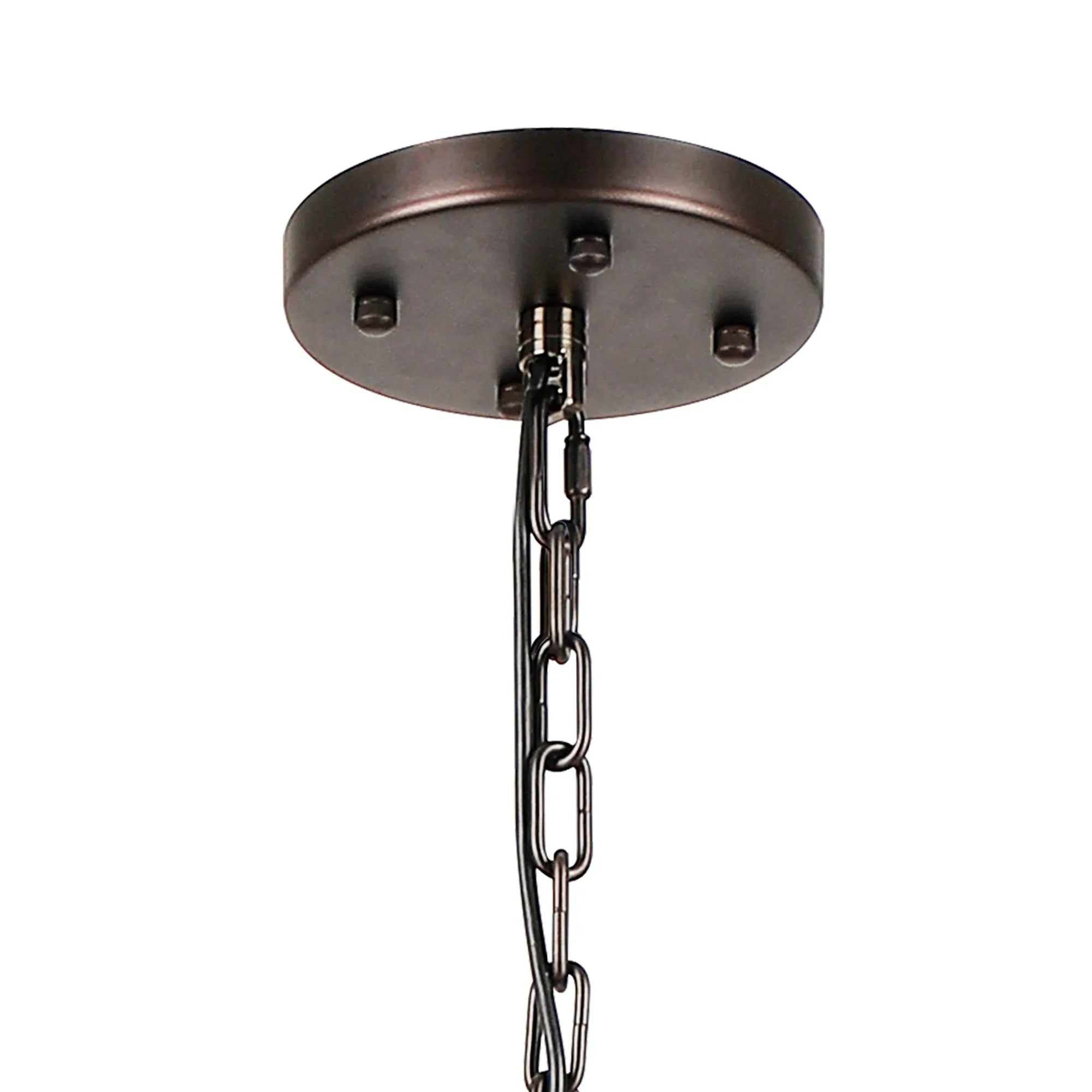 Robin 96cm Pendant & Semi Ceiling 22 Light - Brown Oxide & Clear Glass Rods