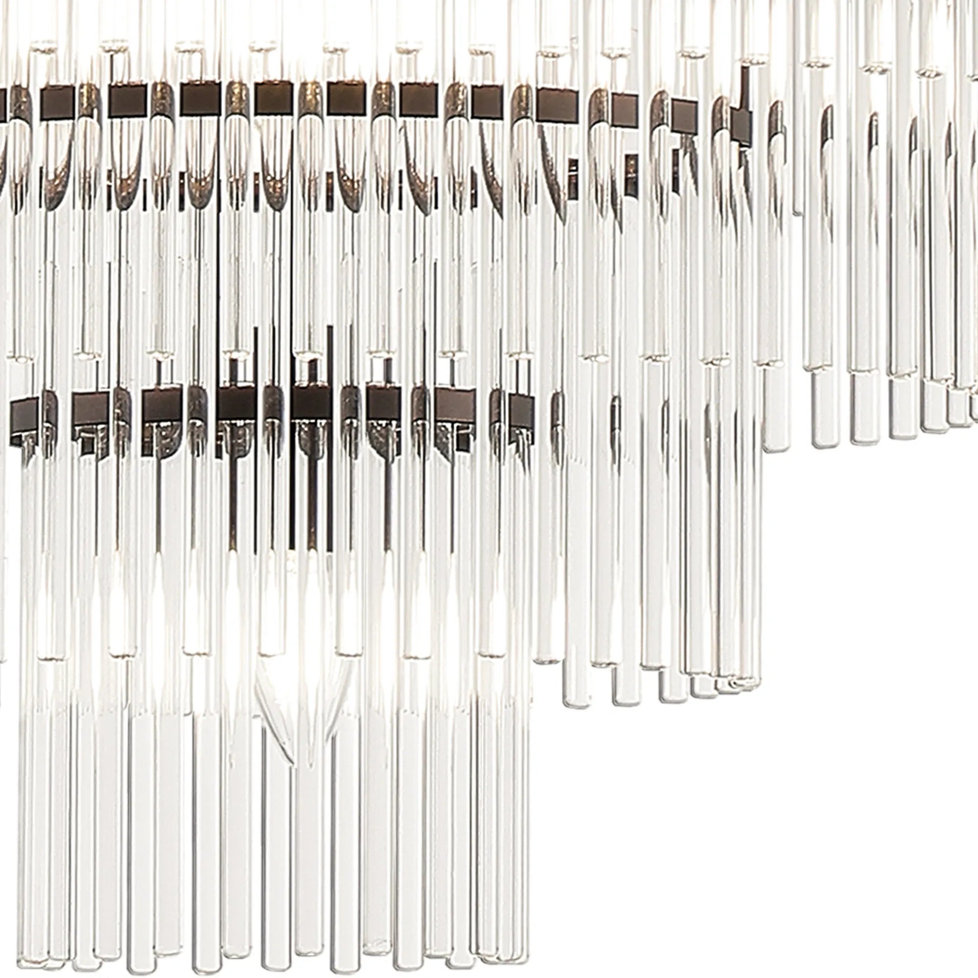 Robin 96cm Pendant & Semi Ceiling 22 Light - Brown Oxide & Clear Glass Rods