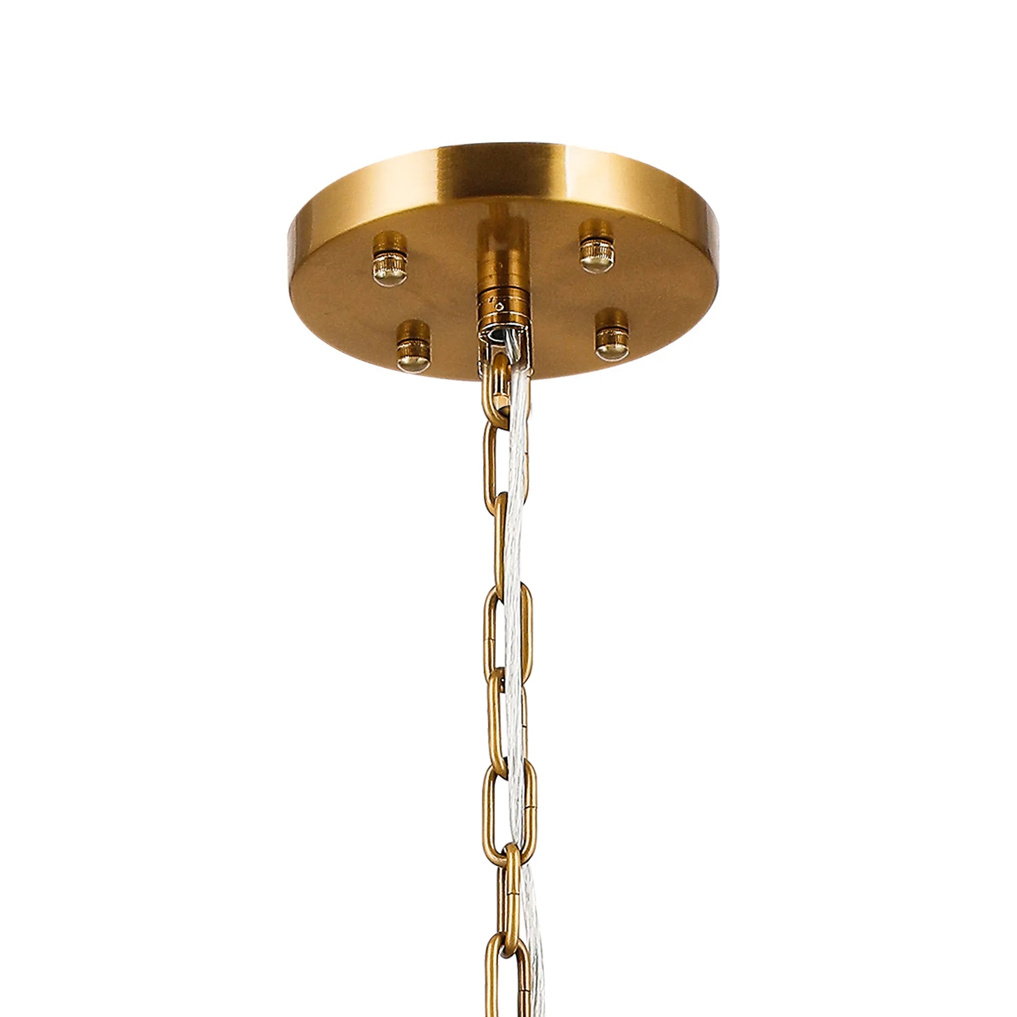 Robin 96cm Pendant & Semi Ceiling 22 Light - Brass & Clear Glass Rods