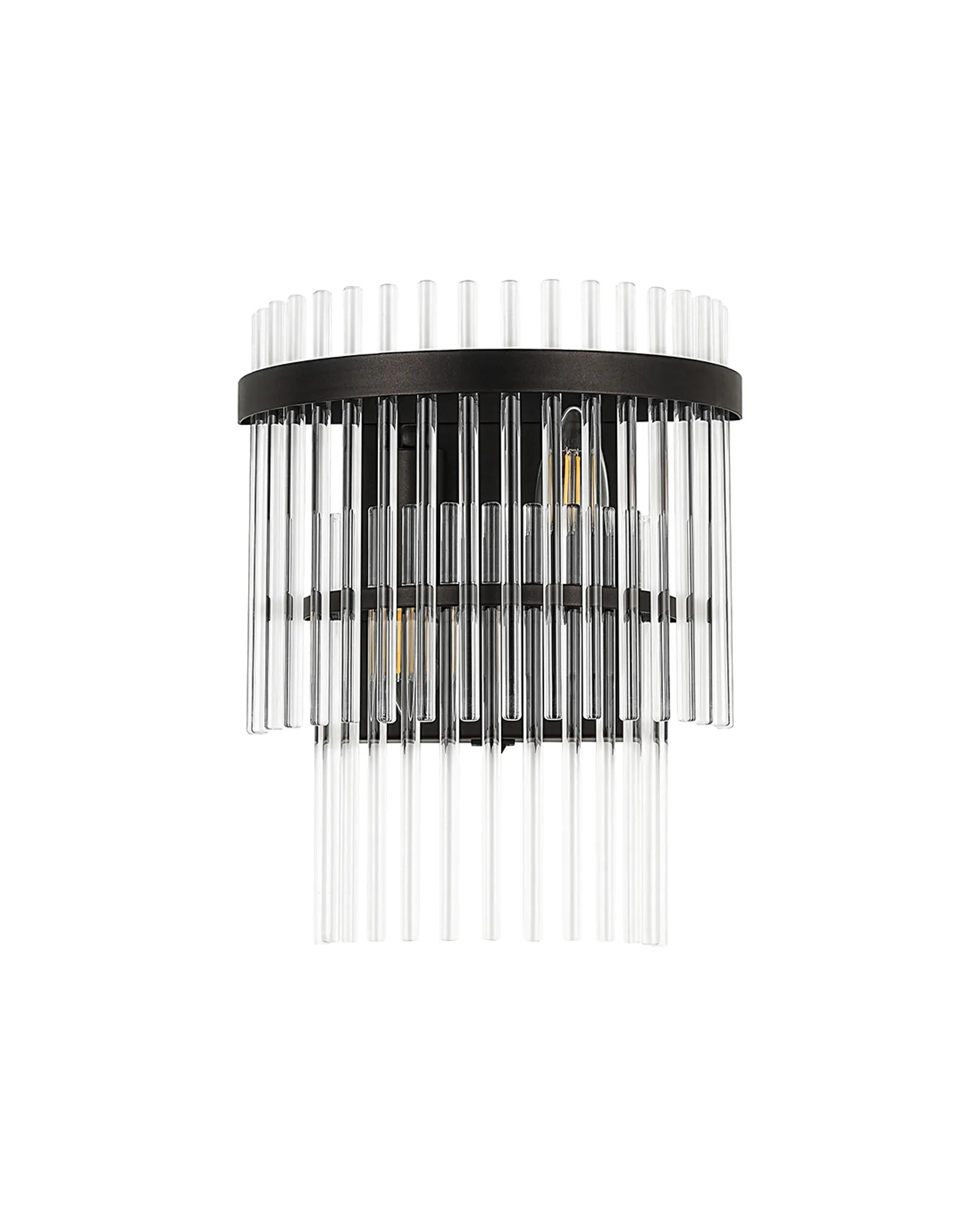Robin Wall Lamp 2 Light - Brown Oxide & Clear Glass Rods
