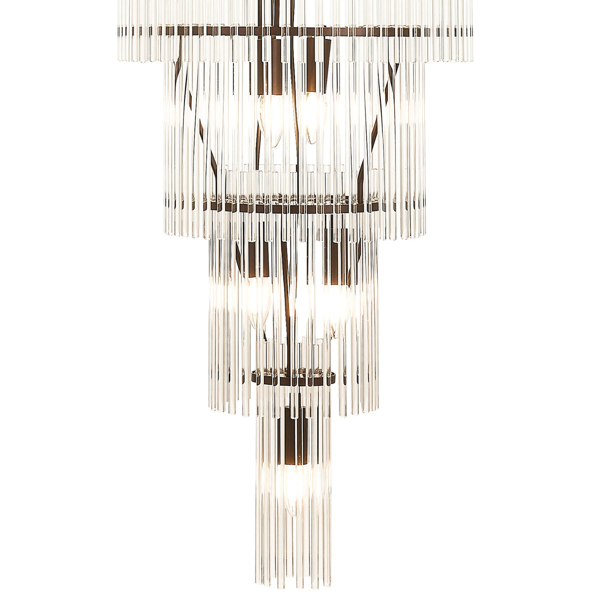 Fabula Robin /Fixed 23 Light E14 Pendant Light – 77 cm – Brown Oxide & Clear Glass Rods