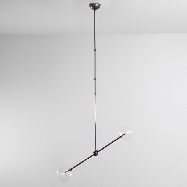 Schwung Balance 150 x 150 2 Light Pendant - Transparent Glass
