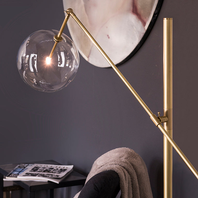Schwung Milan 1 Arm Floor Lamp - Transparent Glass