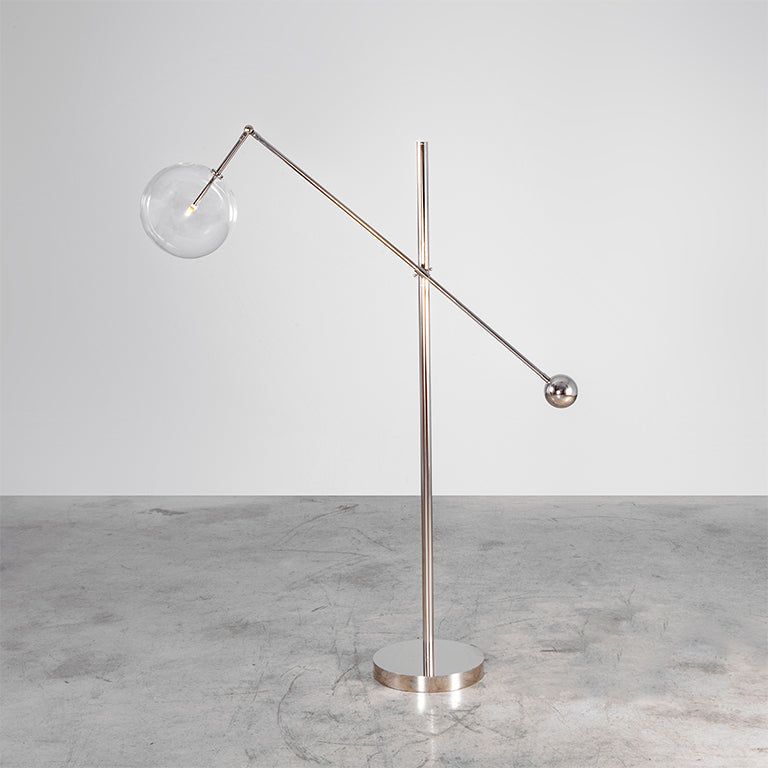Schwung Milan 1 Arm Floor Lamp - Transparent Glass
