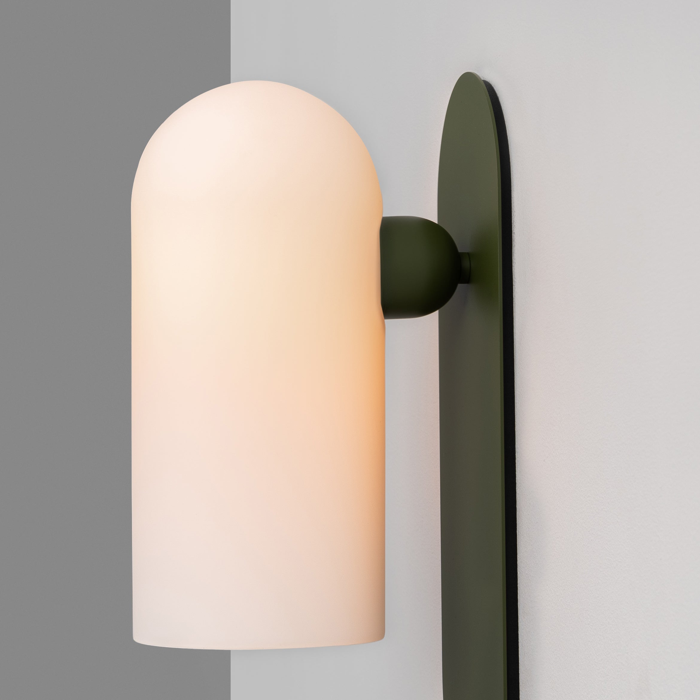 Schwung Odyssey Galloway Medium Single Wall Sconce Light - Opal Matte Glass