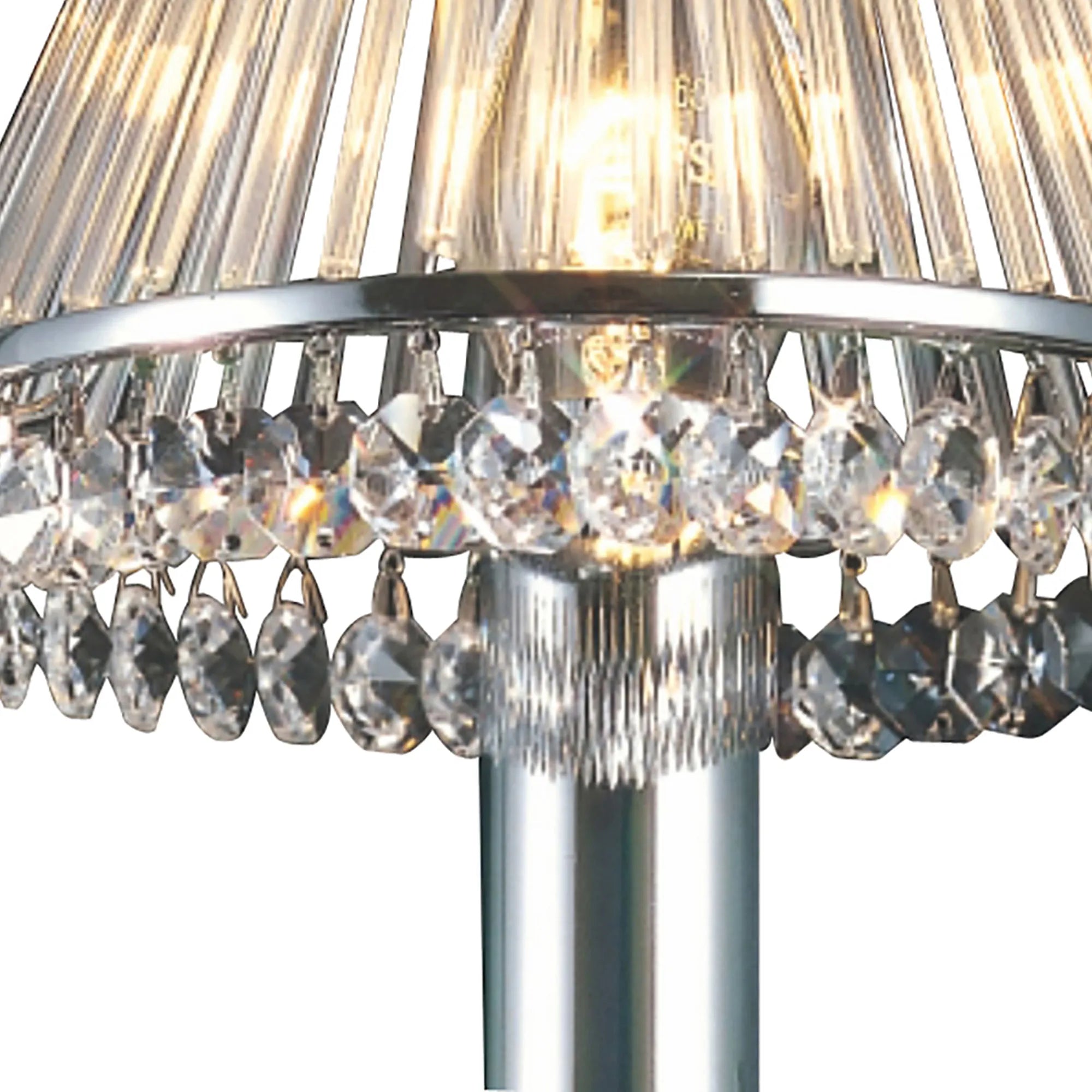 Diyas IL30100 Crystal Clip-On Shade - With Clear Glass Rods Polished Chrome/Crystal - 6.5/13cm - Shade Only