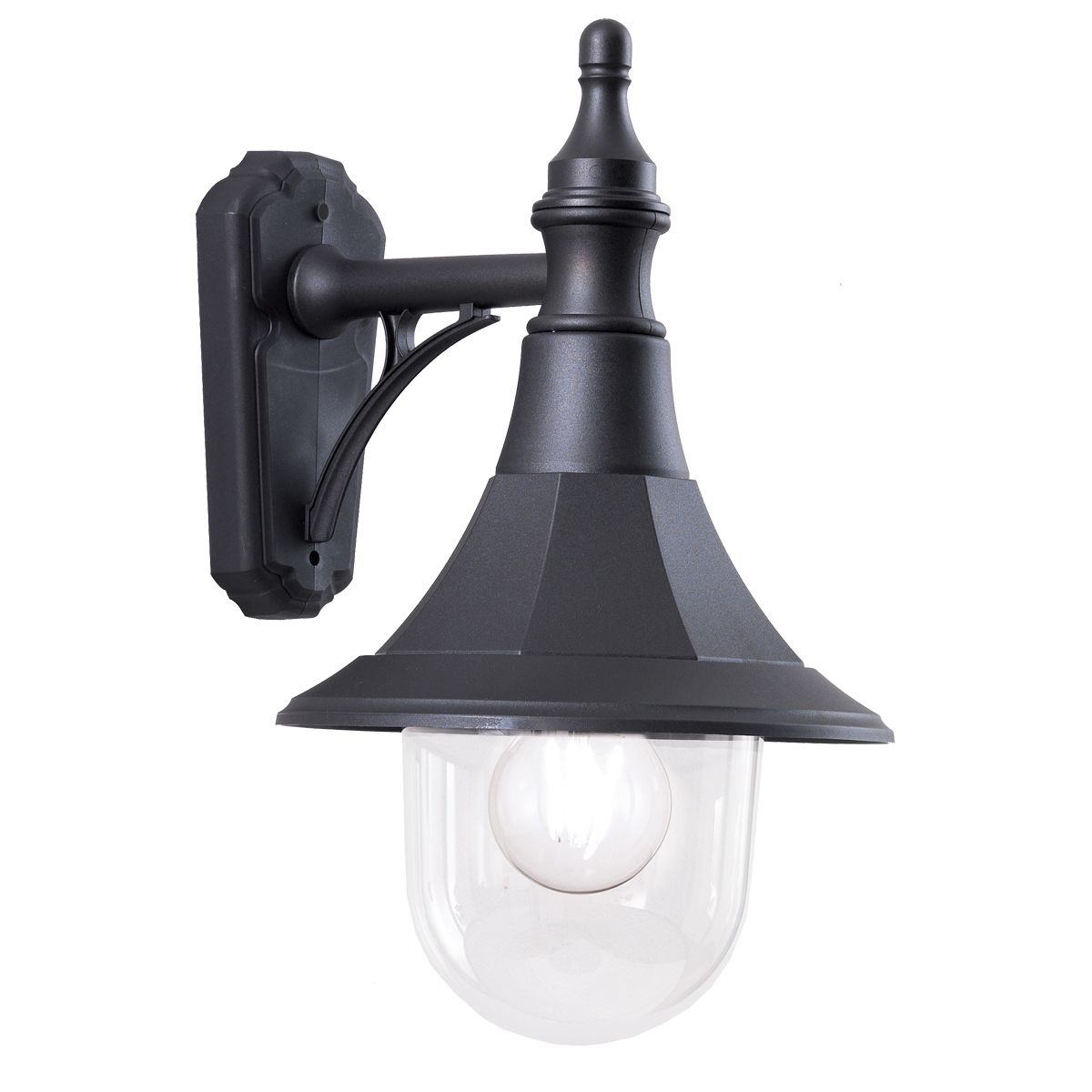 Elstead Shannon Single Down Wall Lantern - Black