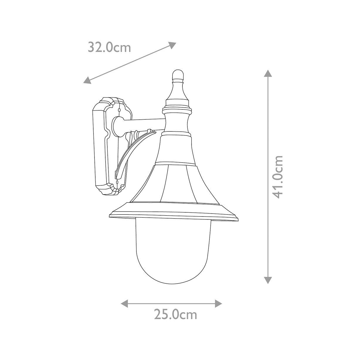 Elstead Shannon Single Down Wall Lantern - Black