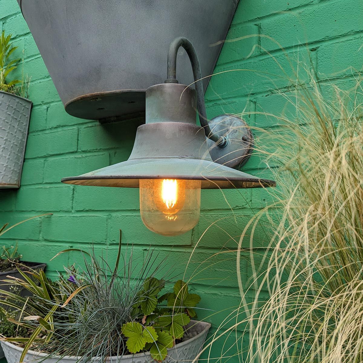 Elstead Sheldon Single Wall Lantern - Verdigris