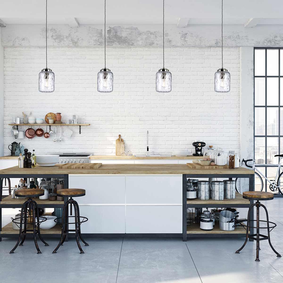 Elstead Sola Single Pendant - Polished Nickel