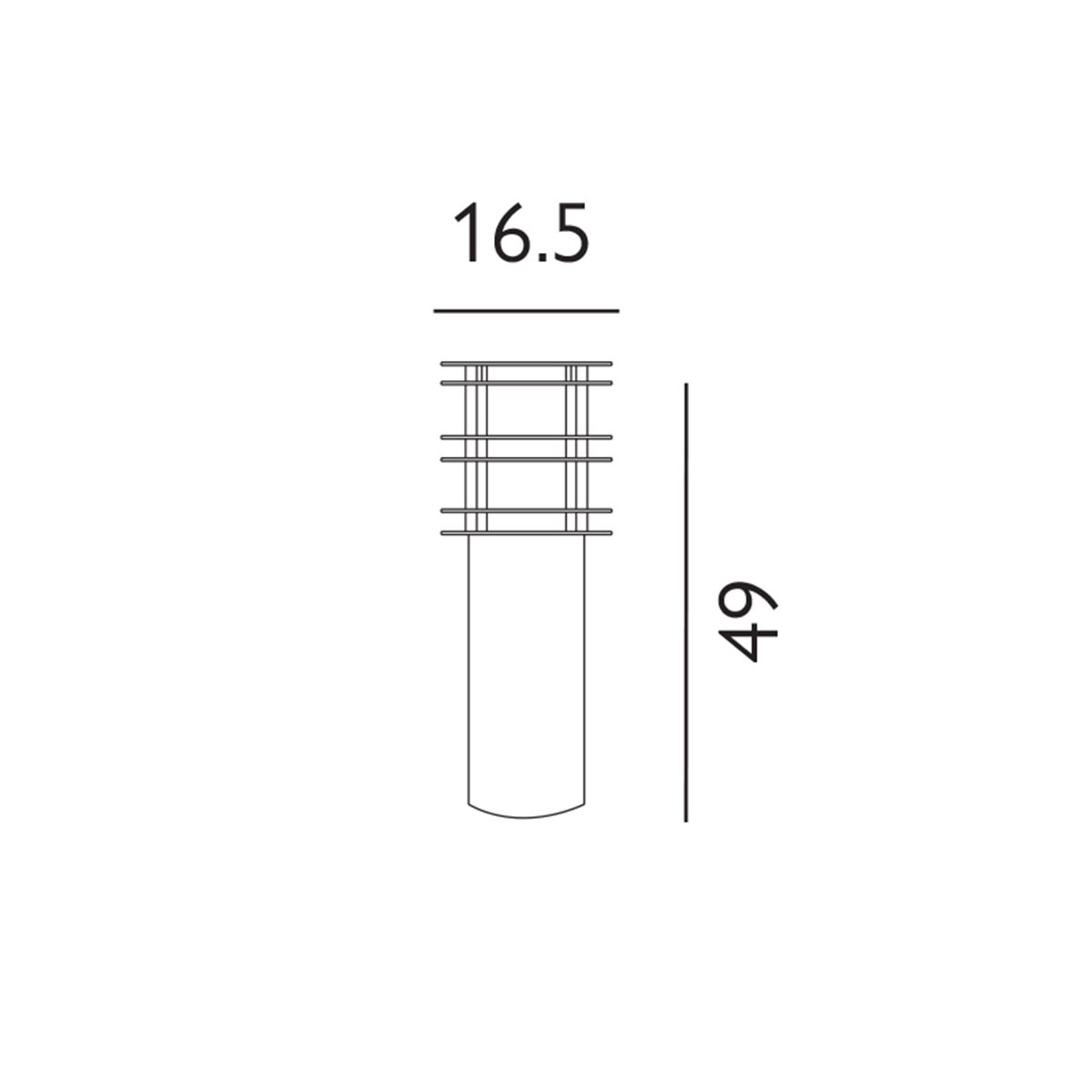 Norlys Stockholm 1 Light Medium Bollard - Black