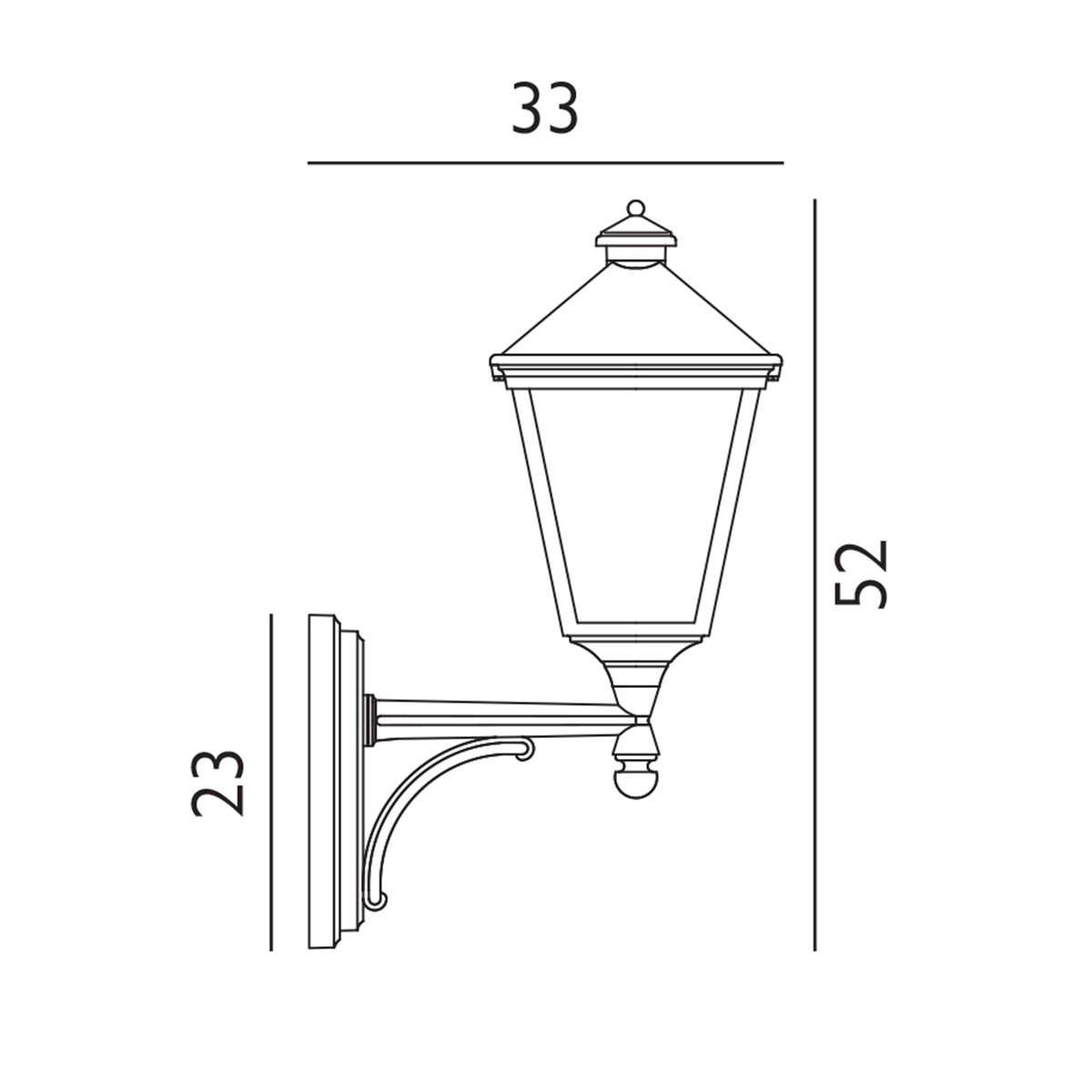 Norlys Turin Single Up Wall Lantern - Black