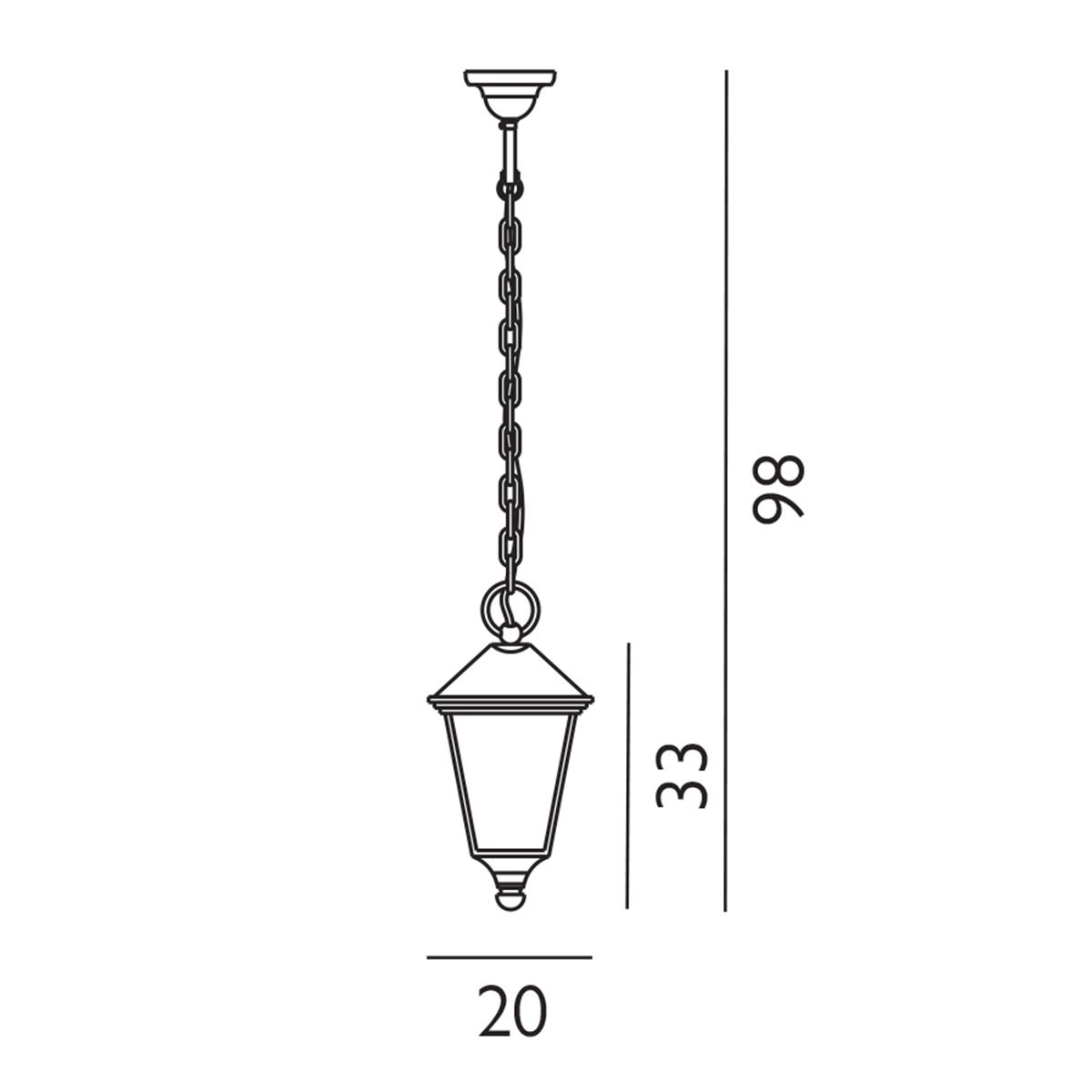 Norlys Turin Single Chain Lantern - Black