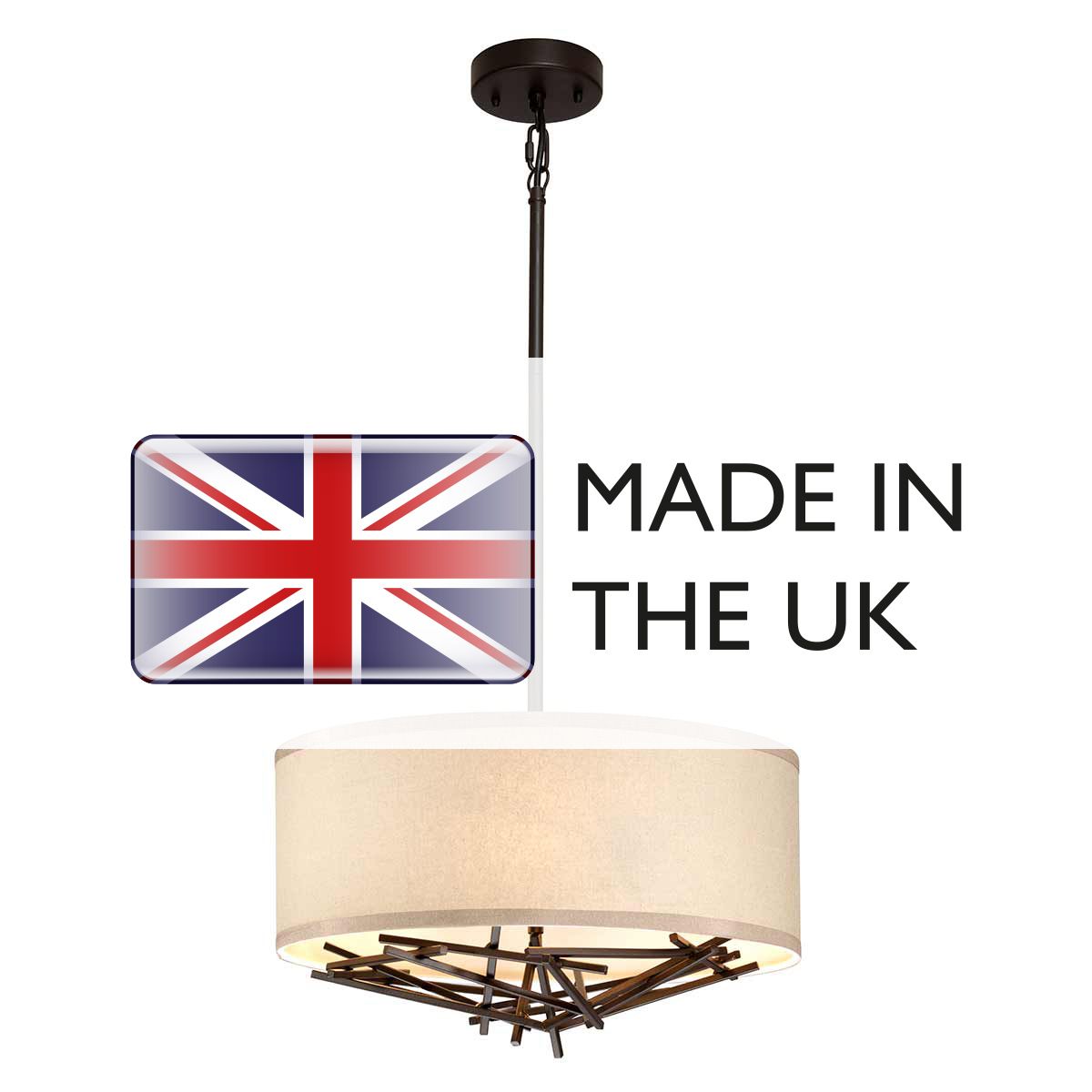 Elstead Taiko 3 Light Pendant - Olde Bronze