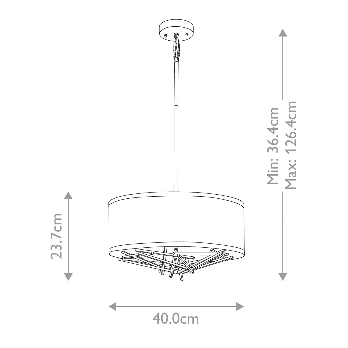 Elstead Taiko 3 Light Pendant - Olde Bronze