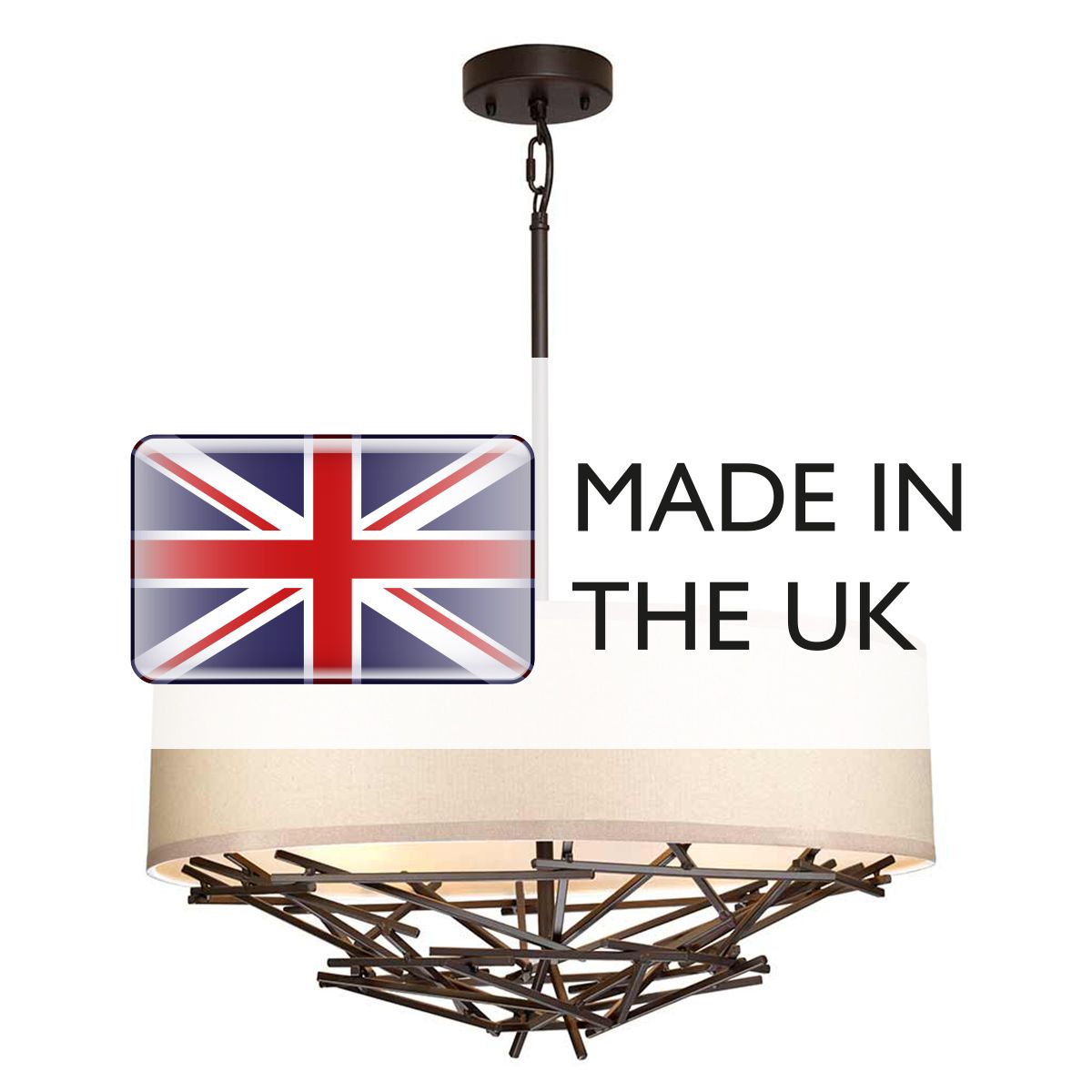 Elstead Taiko 4 Light Pendant - Olde Bronze