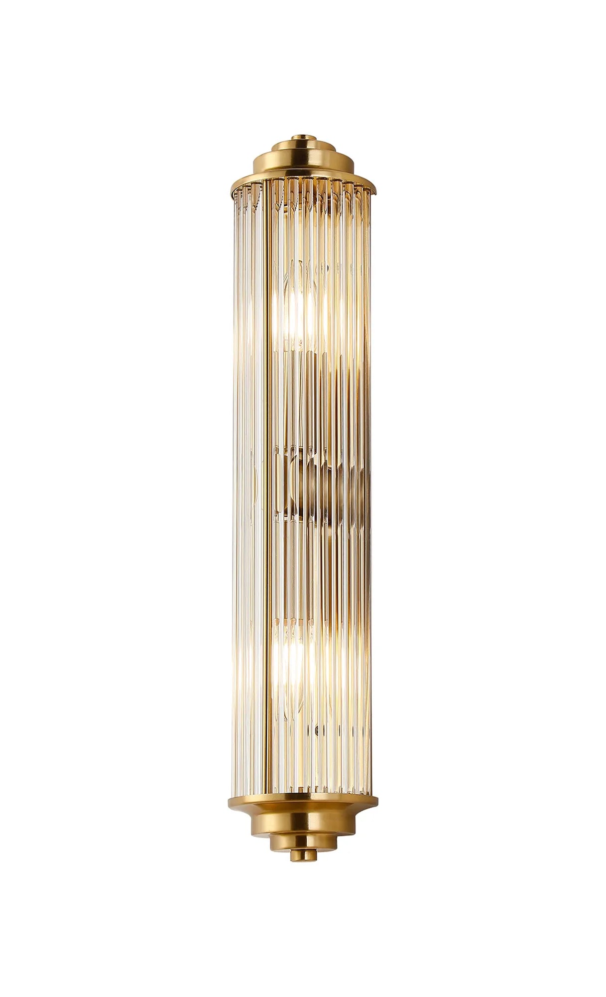 Fabula Wedgewood 2 Light Glass Rod E14 IP44 - Gold & Clear Glass