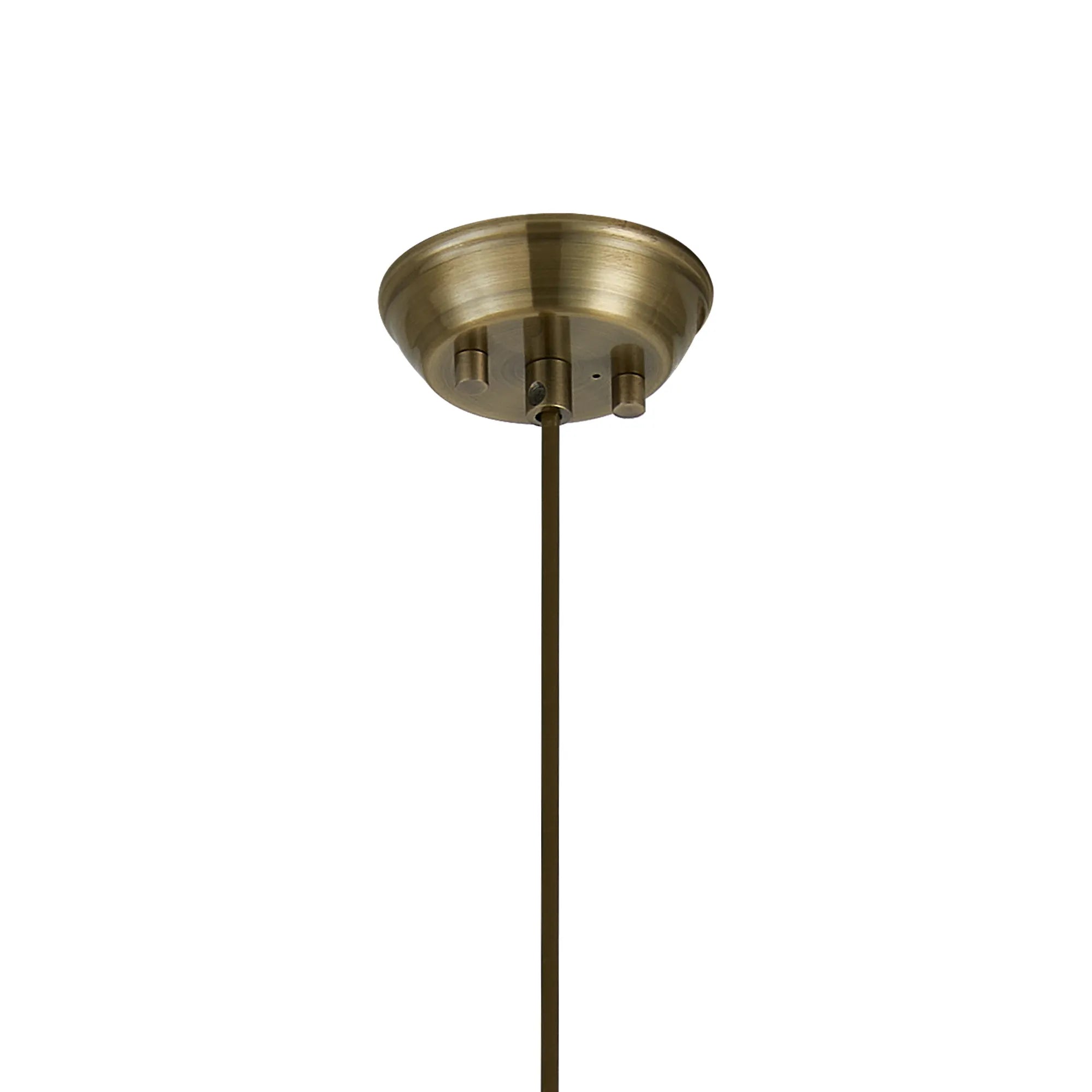 Fabula Wedgewood IP44 Glass Rod Single Pendant - Antique Brass & Clear Glass Rods