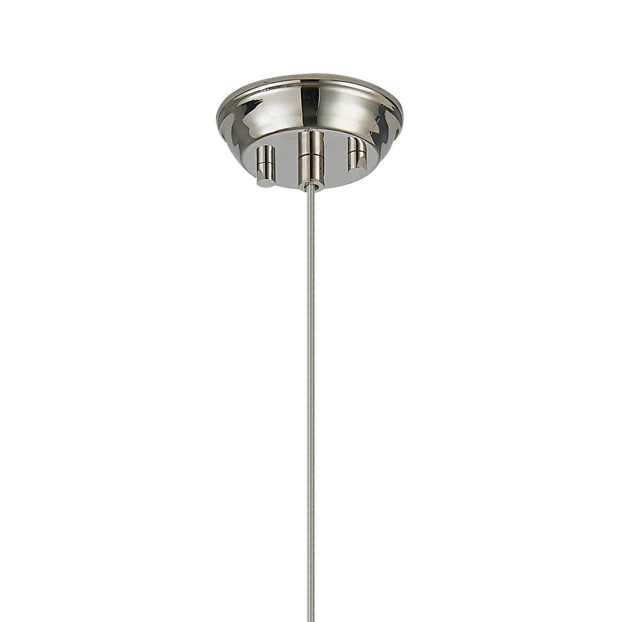 Fabula Wedgewood IP44 Glass Rod Single Pendant - Polished Nickel & Clear Glass Rods