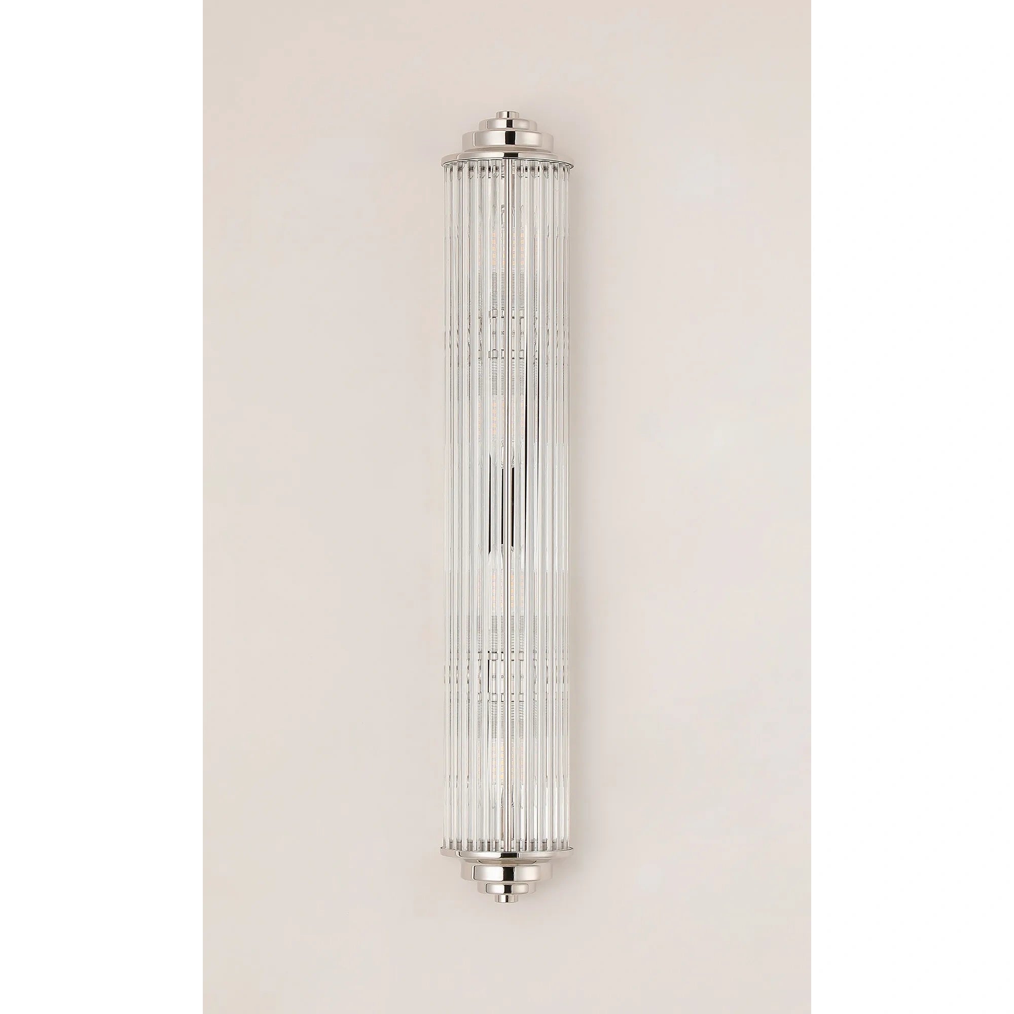 Fabula Wedgewood Large 4 Light Glass Rod Wall Light G9 IP44 - Polished Nickel