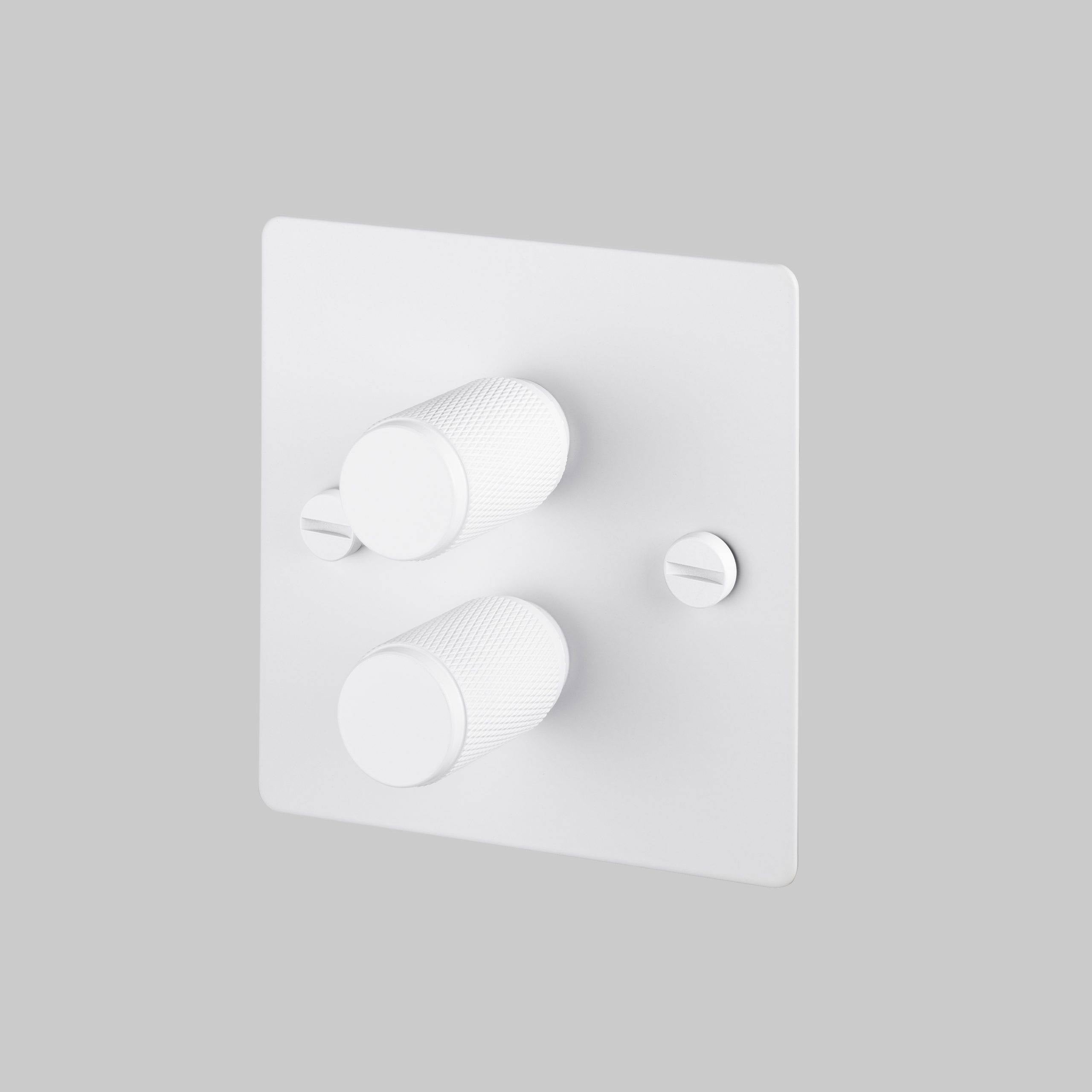 Buster + Punch 2G Dimmer 120W - Cross Knurl - White - 2 Way