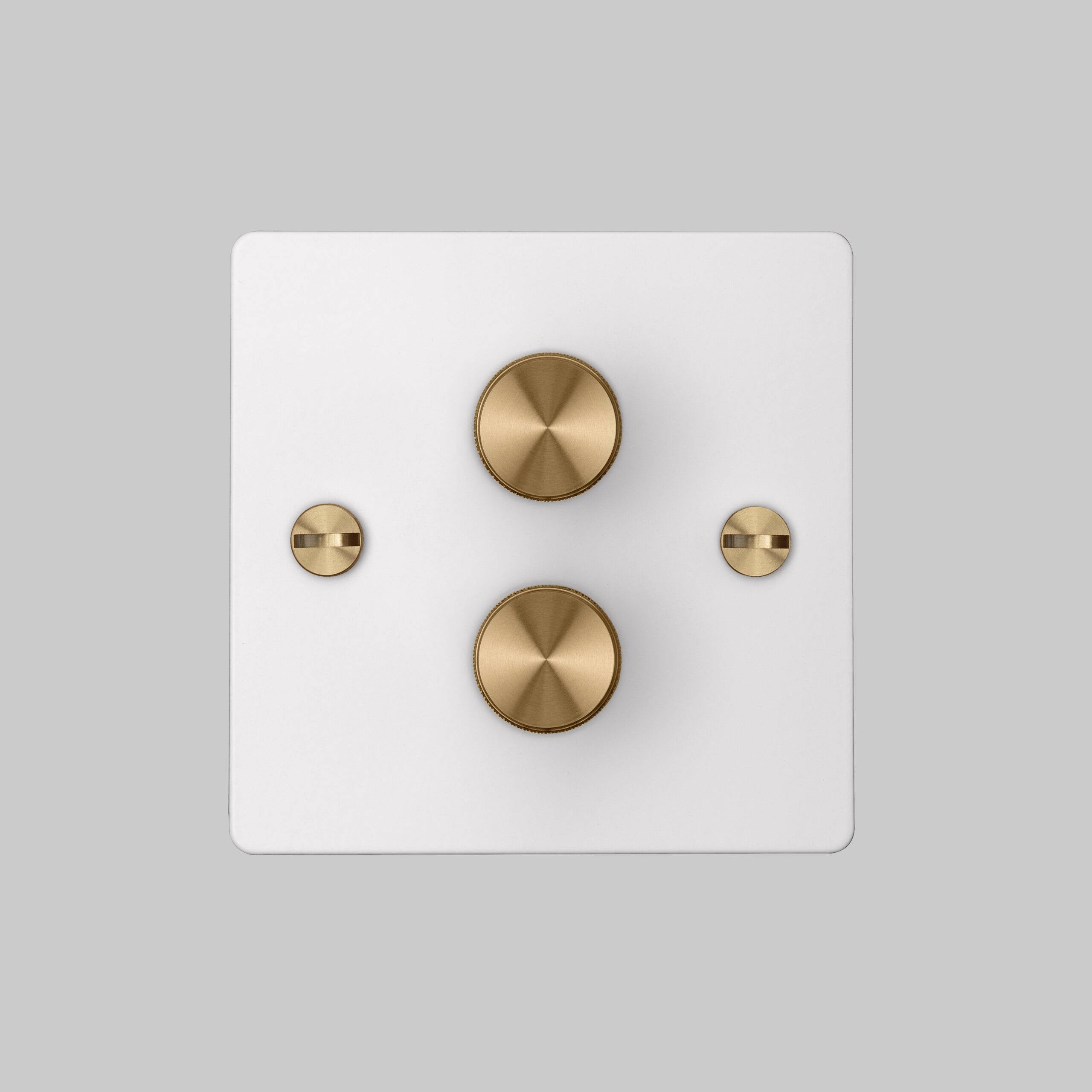 Buster + Punch 2G Dimmer 120W - Cross Knurl - White - 2 Way