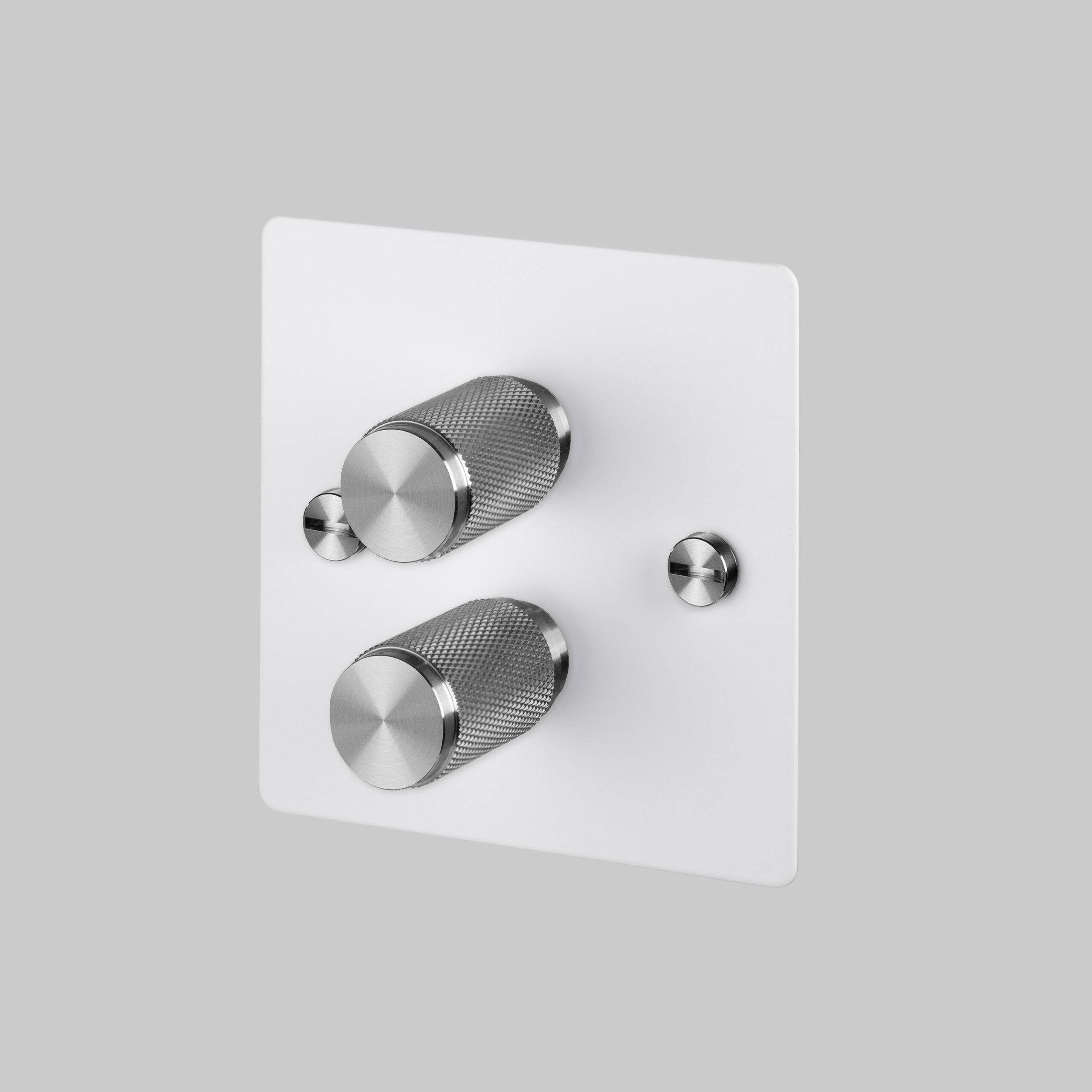 Buster + Punch 2G Dimmer 120W - Cross Knurl - White - 2 Way