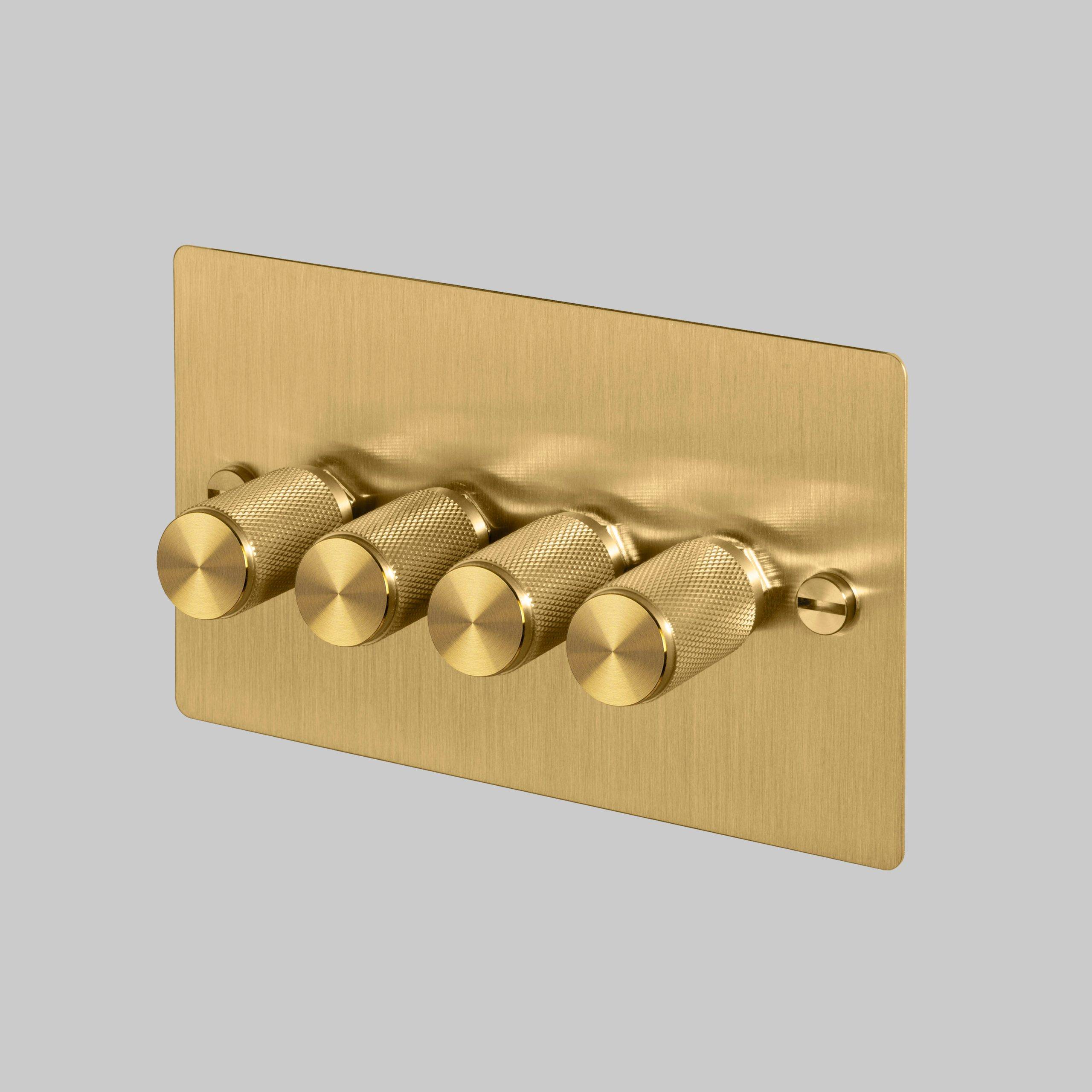 Buster + Punch 4G Dimmer 120W - Cross Knurl - Brass - 2 way