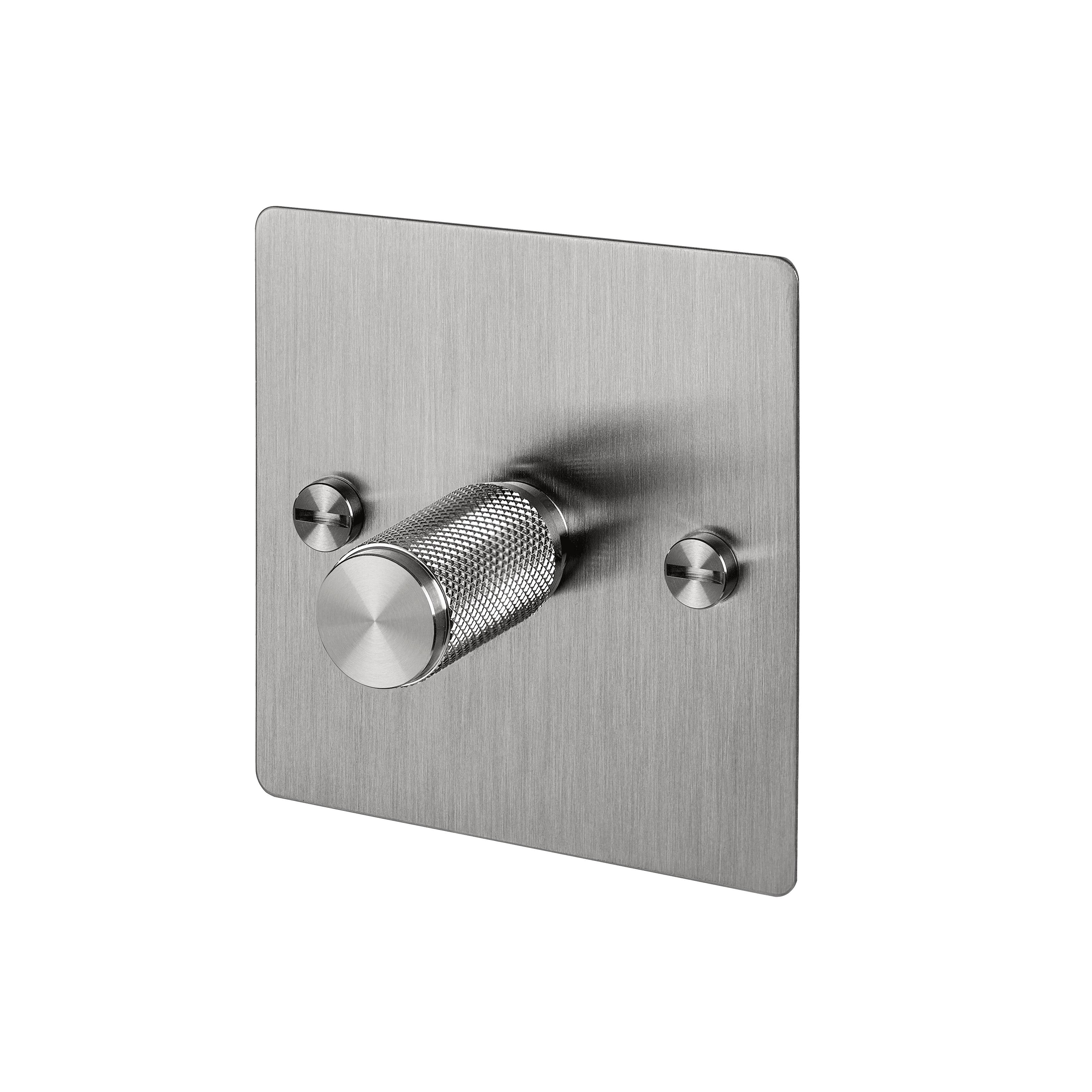 Buster + Punch 1G Dimmer 120W - Cross Knurl - Steel - 2 Way