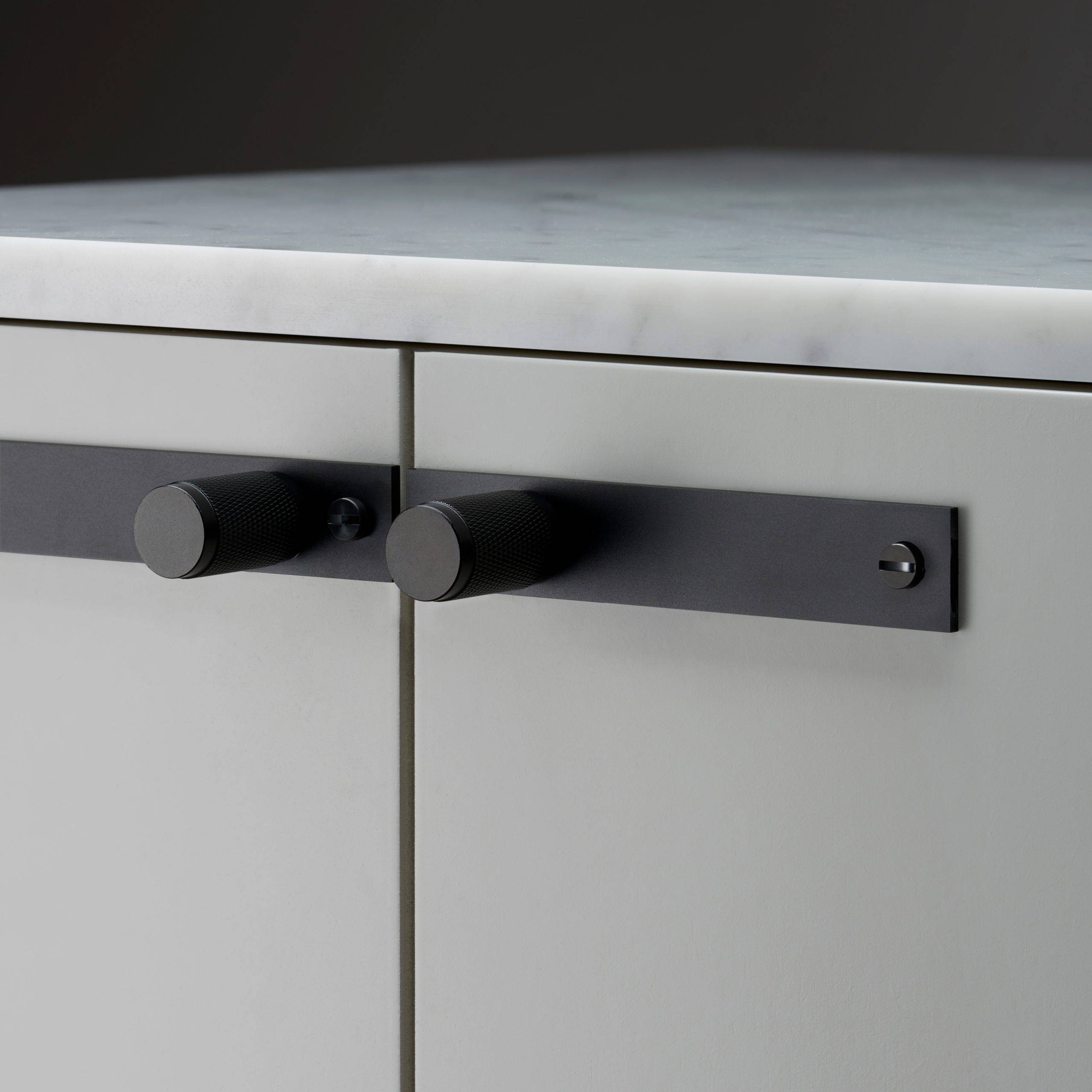 Buster + Punch Furniture Knob - Plate - Cross Knurl