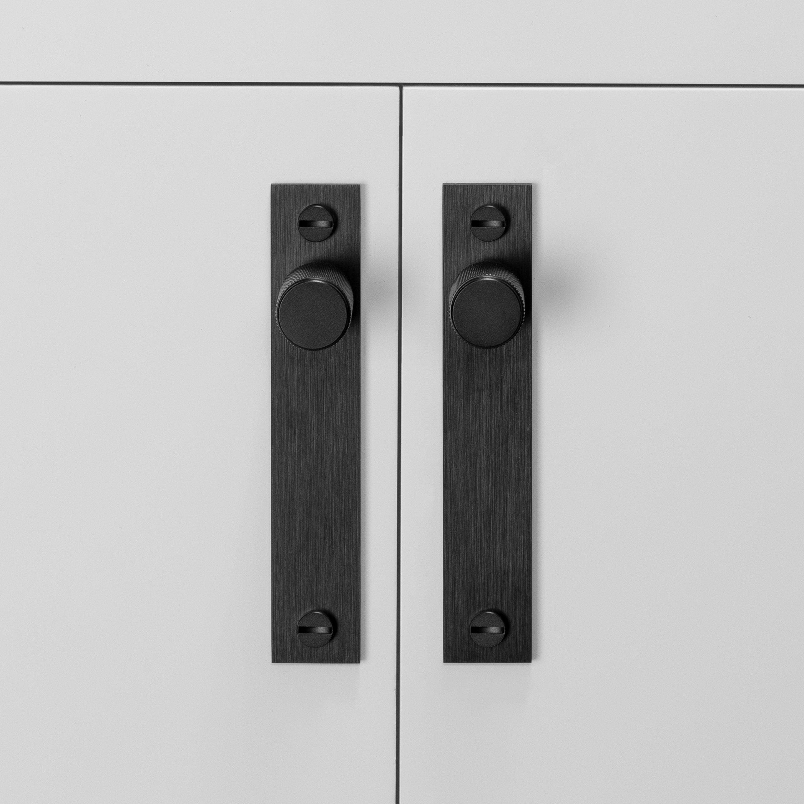 Buster + Punch Furniture Knob - Plate - Cross Knurl