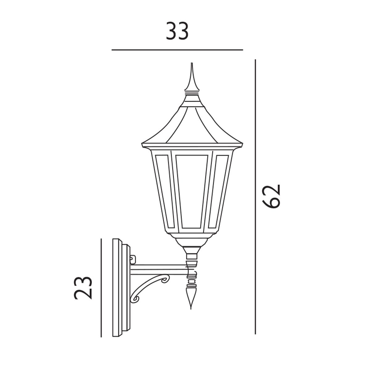 Norlys Valencia Single Up Lantern - Black