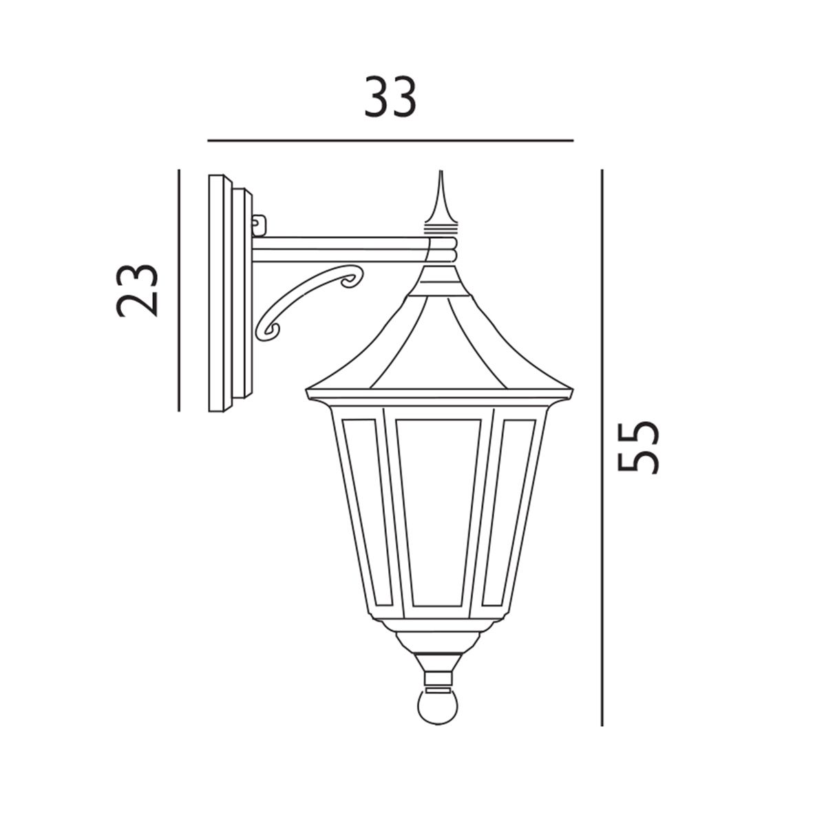 Norlys Valencia Single Down Lantern - Black