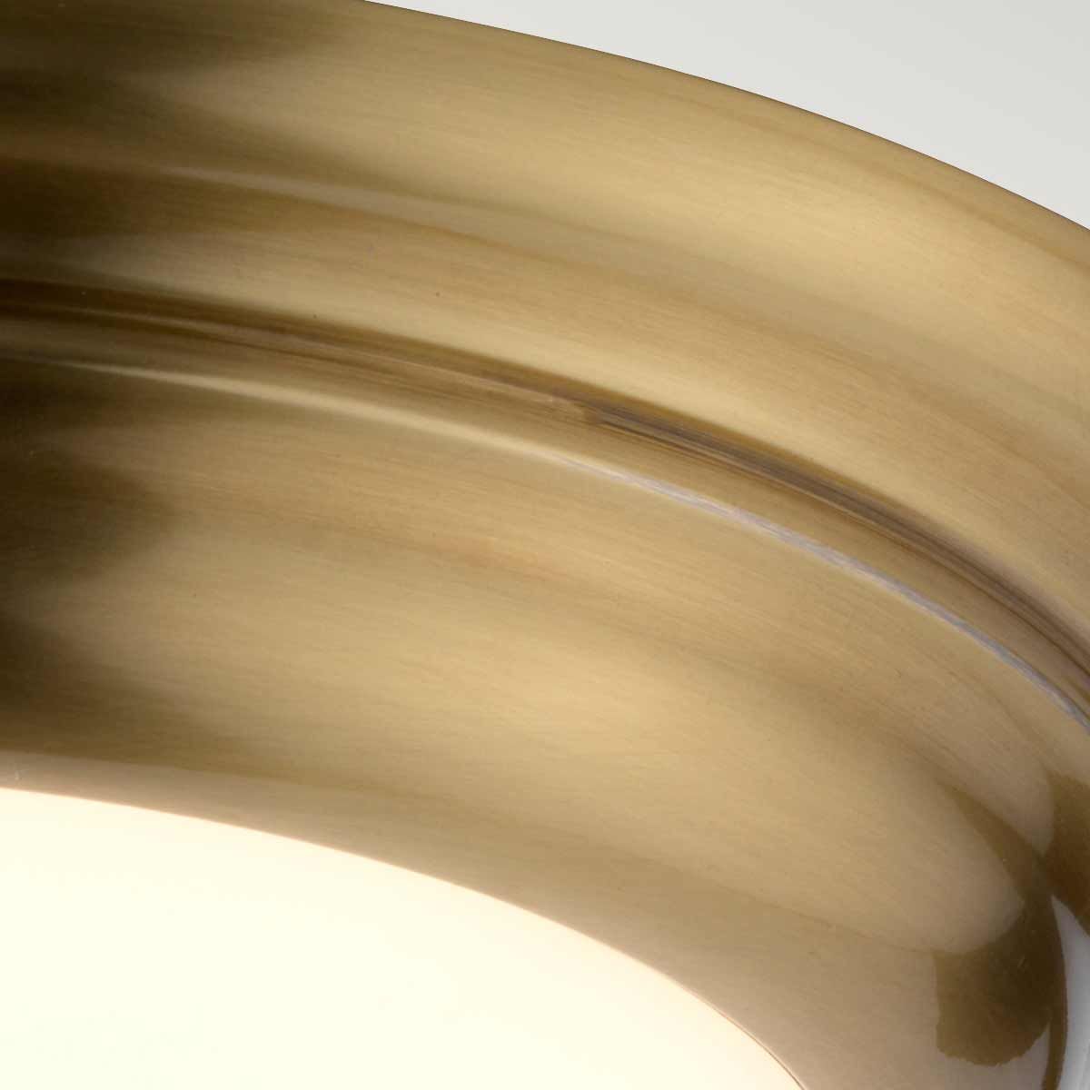 Elstead Welland Single Mini LED Bathroom Flush Light - Aged Brass