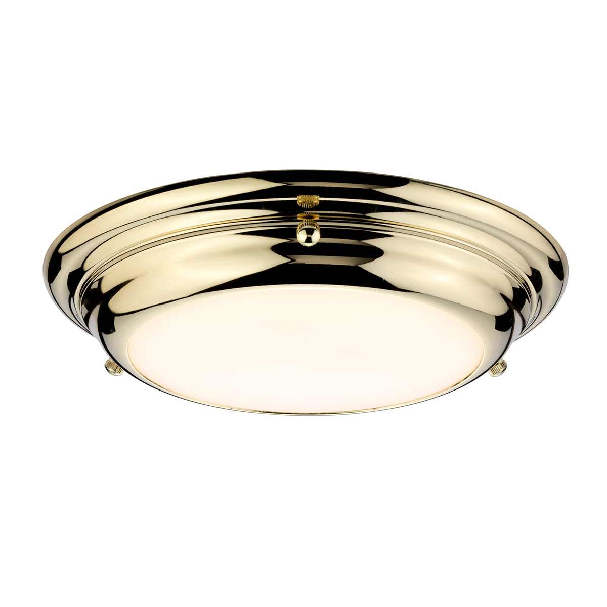 Elstead Welland Single Mini LED Bathroom Flush Light - Polished Brass