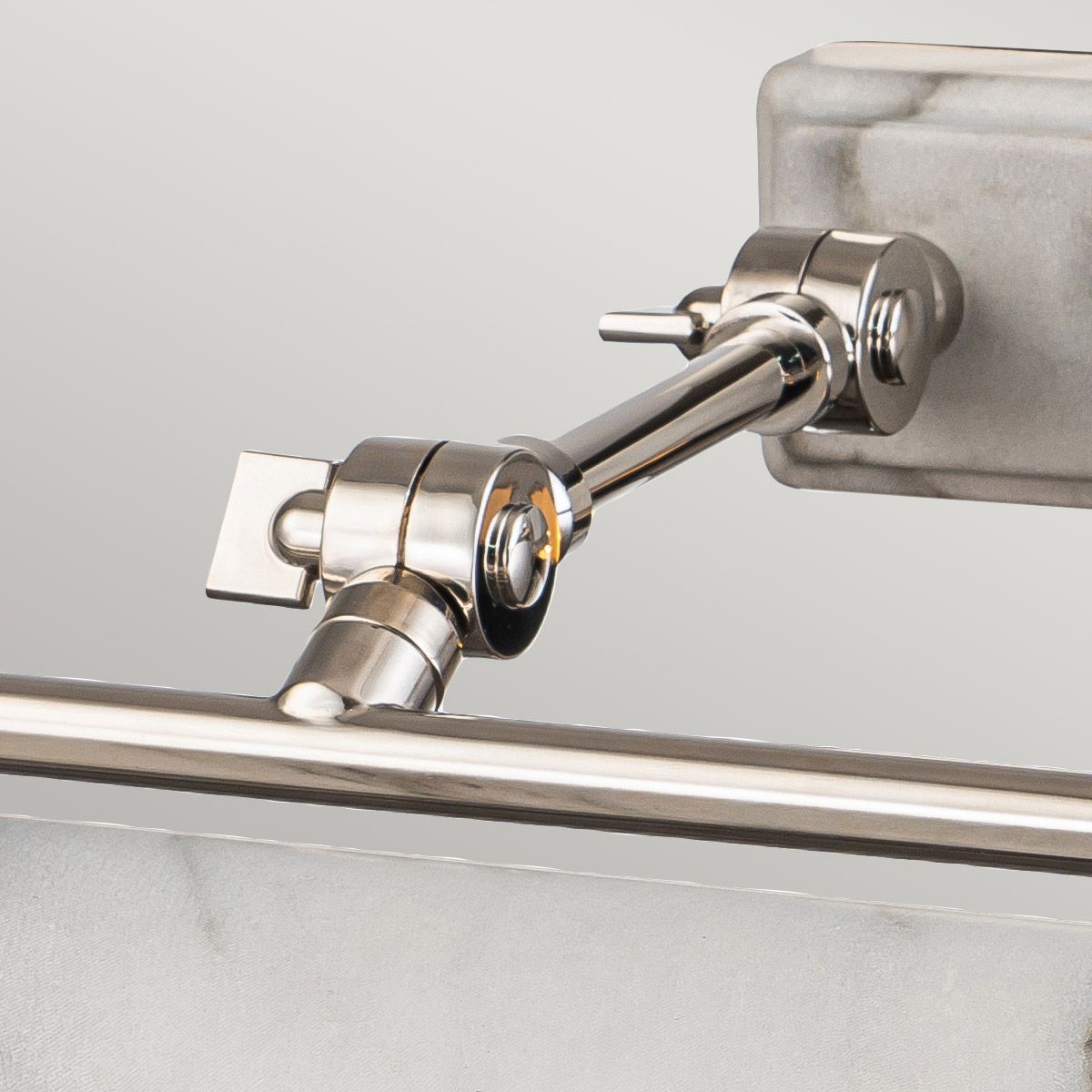 Elstead Winchfield 4 Light Large Picture Light - Polished Nickel & White Marble Effect