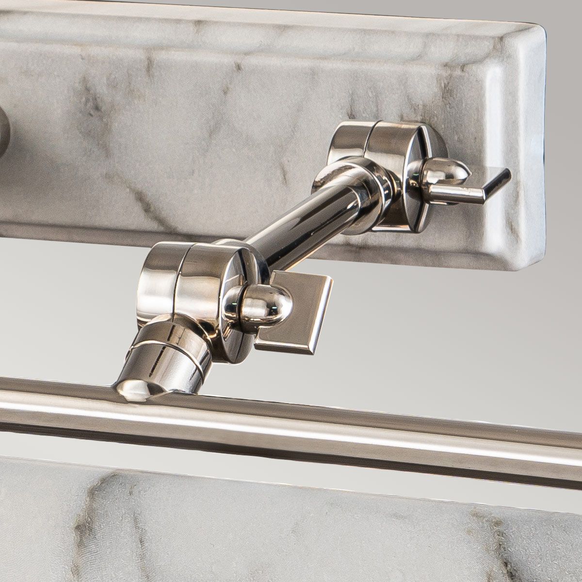 Elstead Winchfield 4 Light Large Picture Light - Polished Nickel & White Marble Effect