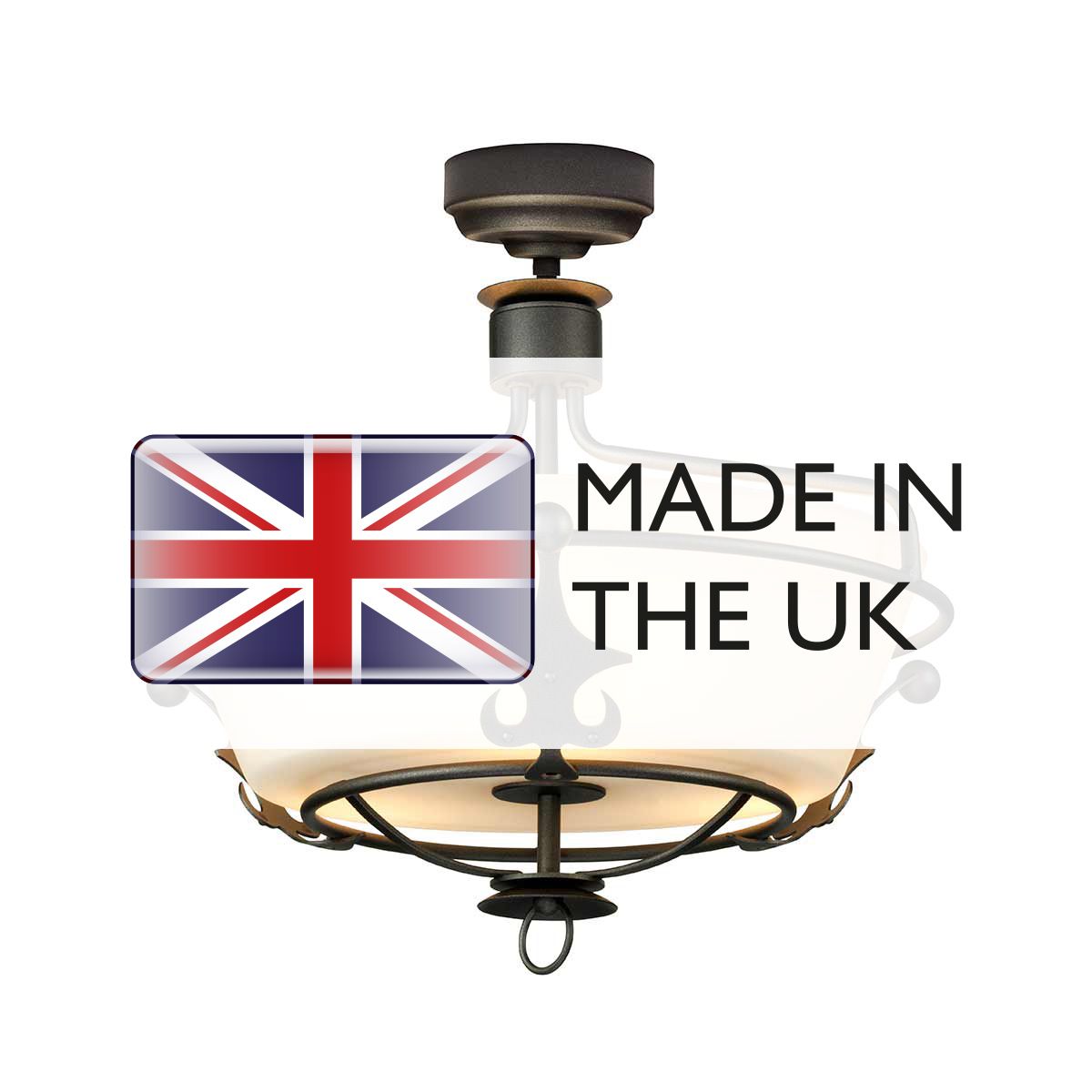 Elstead Windsor 3 Light Semi-Flush Fitting - Graphite