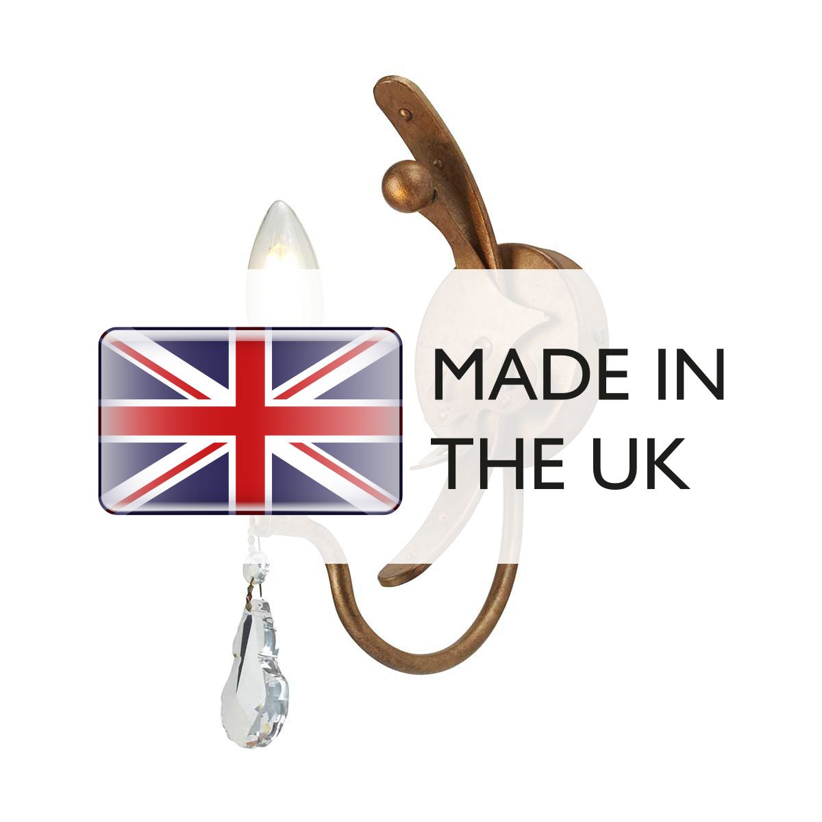 Elstead Windsor Single Wall Light - Gold Patina