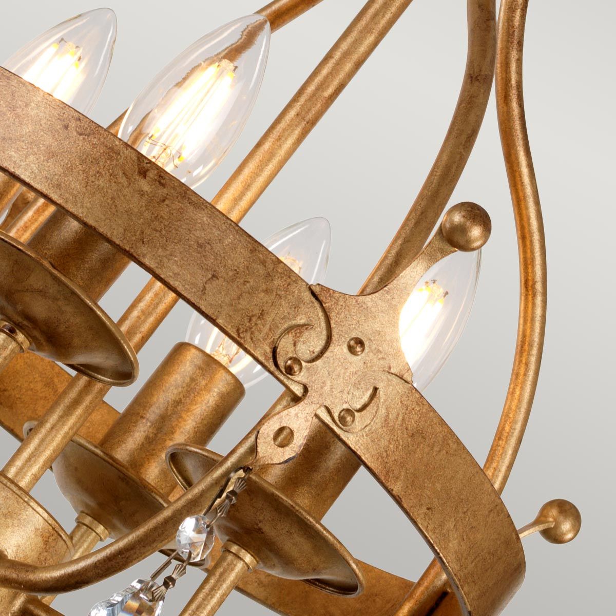 Elstead Windsor 4 Light Pendant - Gold Patina