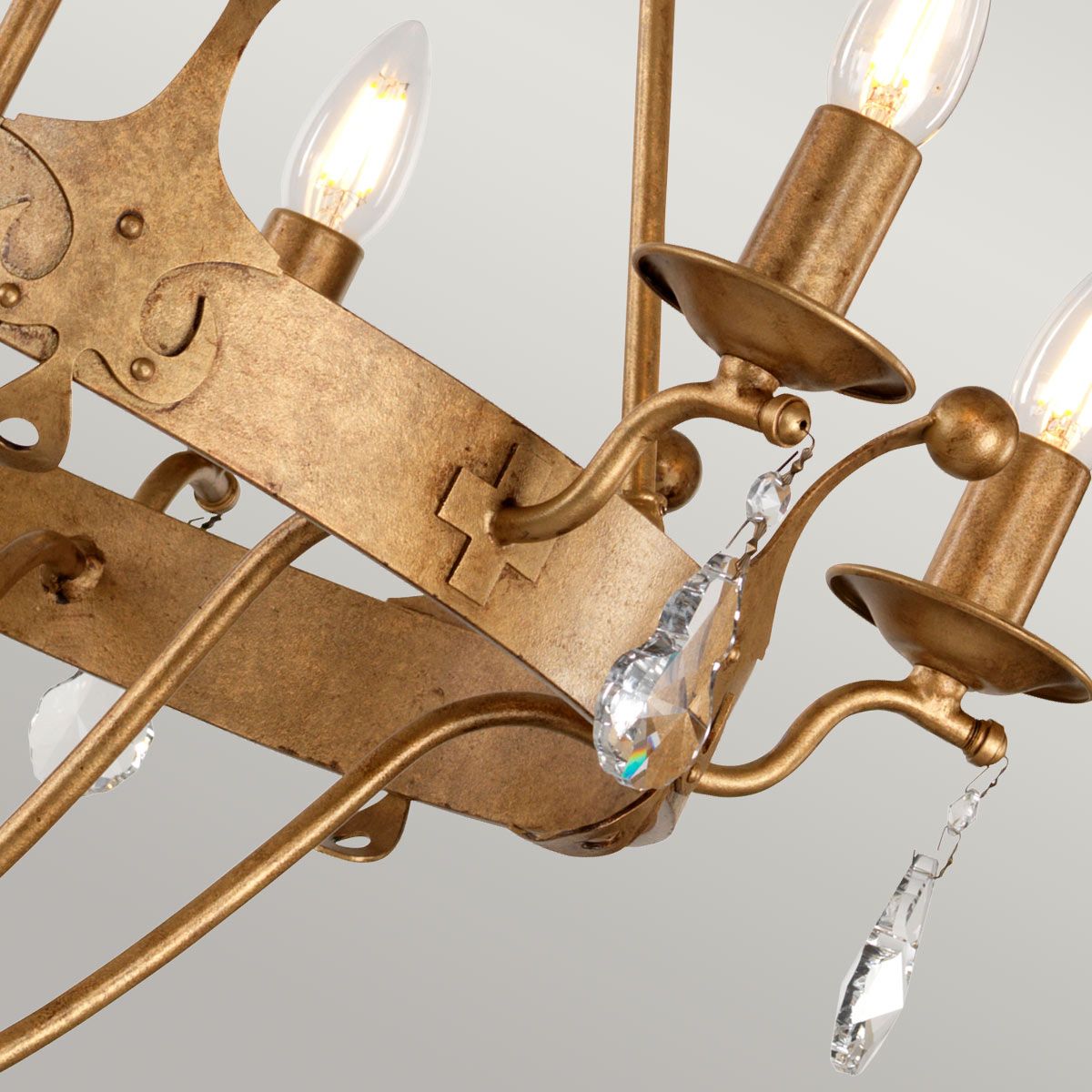 Elstead Windsor 6 Light Chandelier - Gold Patina