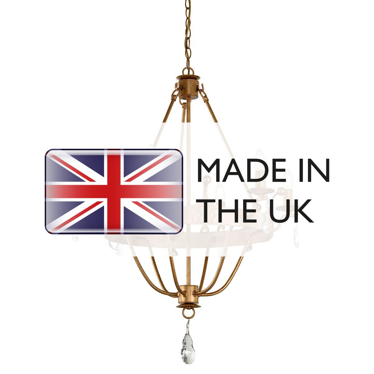 Elstead Windsor 6 Light Chandelier - Gold Patina