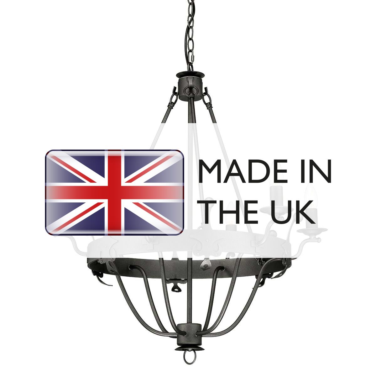 Elstead Windsor 6 Light Chandelier - Graphite