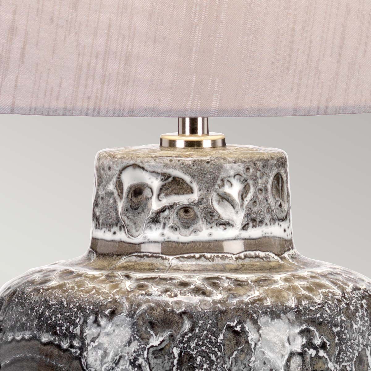 Elstead Woolwich Single Table Lamp - Textured Graphite & White Glaze