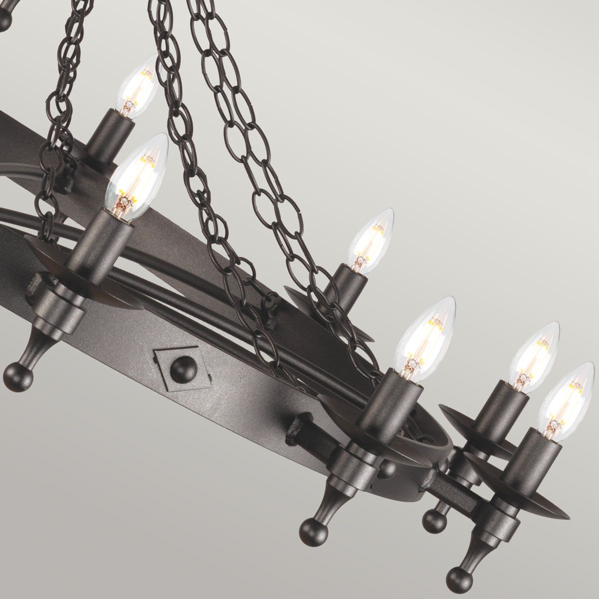 Elstead Warwick 12 Light Chandelier - Graphite Black