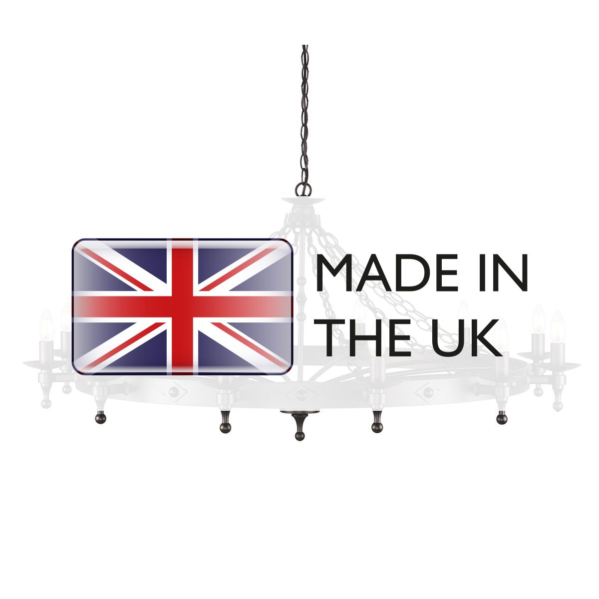 Elstead Warwick 12 Light Chandelier - Graphite Black