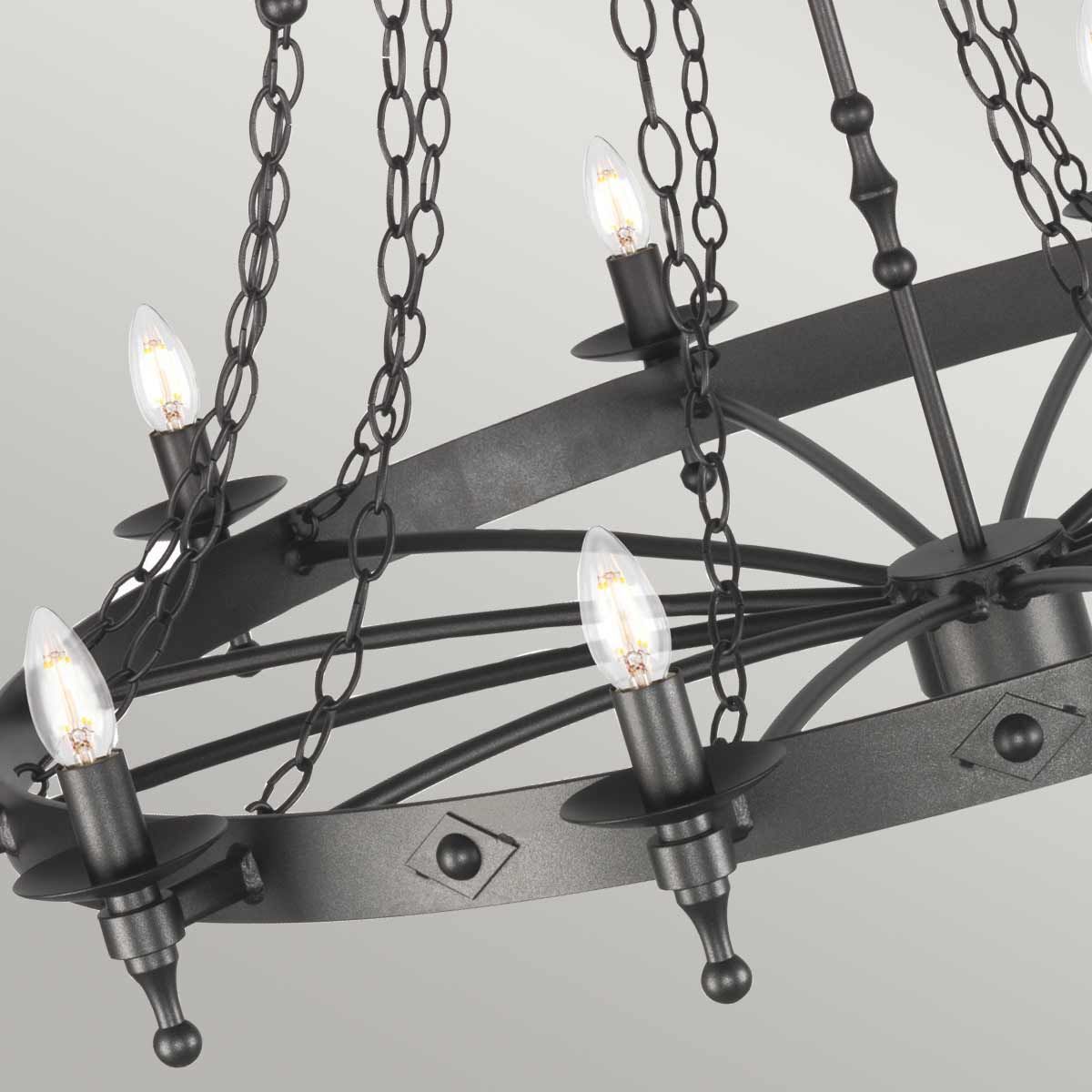 Elstead Warwick 18 Light Chandelier - Graphite Black