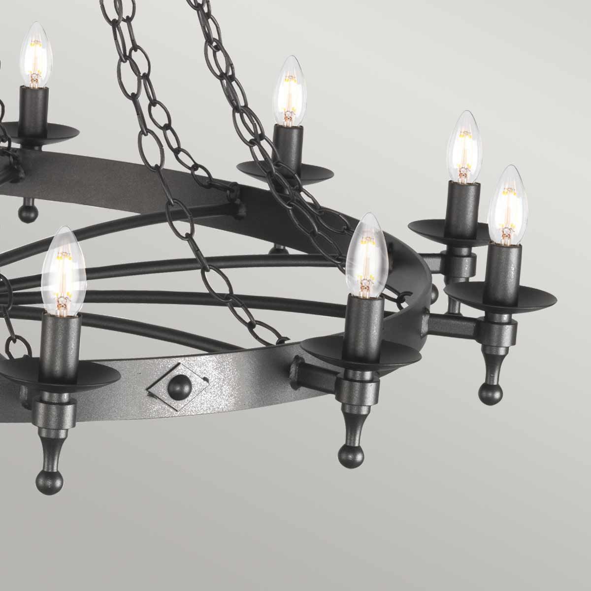 Elstead Warwick 18 Light Chandelier - Graphite Black