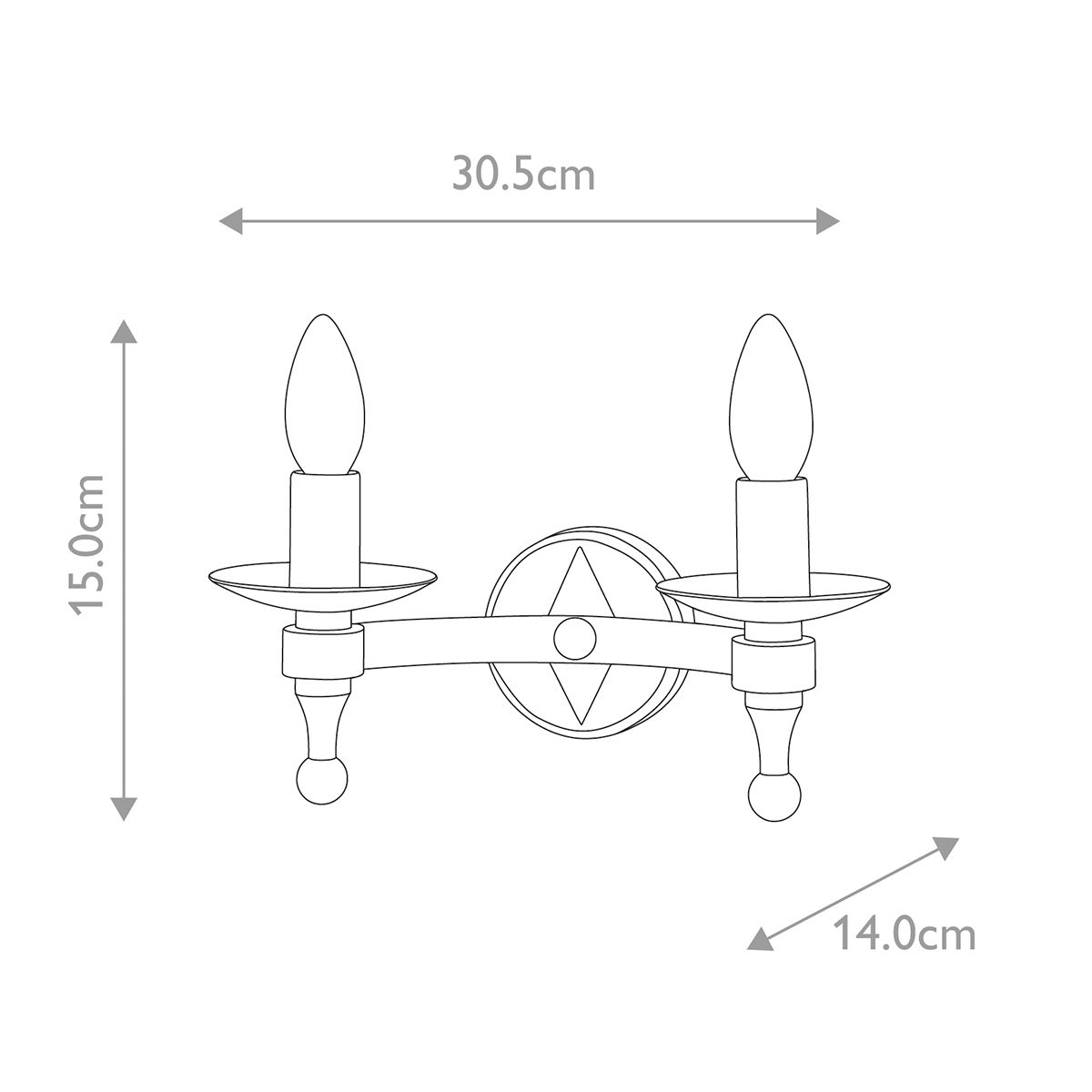 Elstead Warwick 2 Light Wall Light - Graphite Black